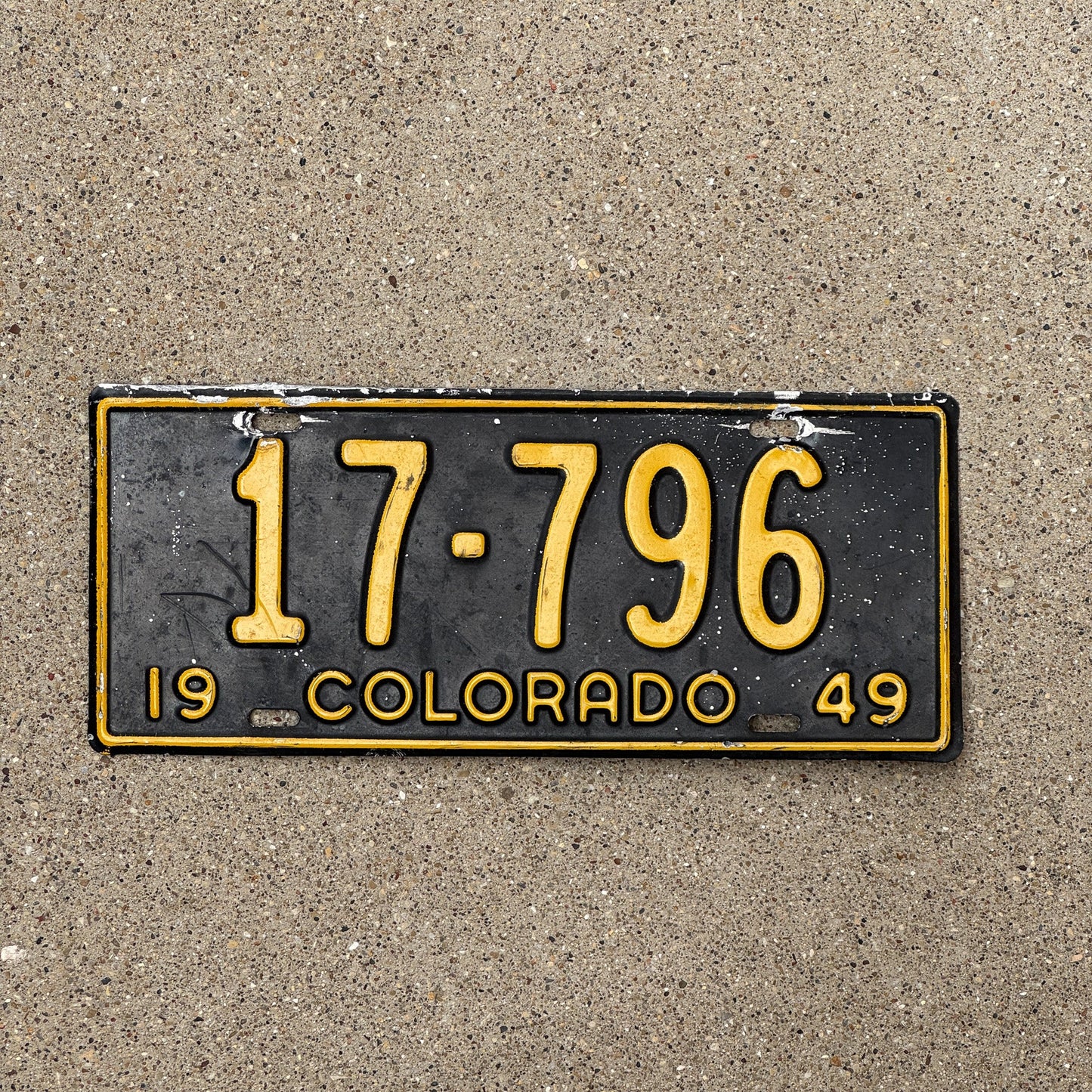 Photo of a 1949 Colorado License Plate Auto Tag Garage Decor Vintage 17 796