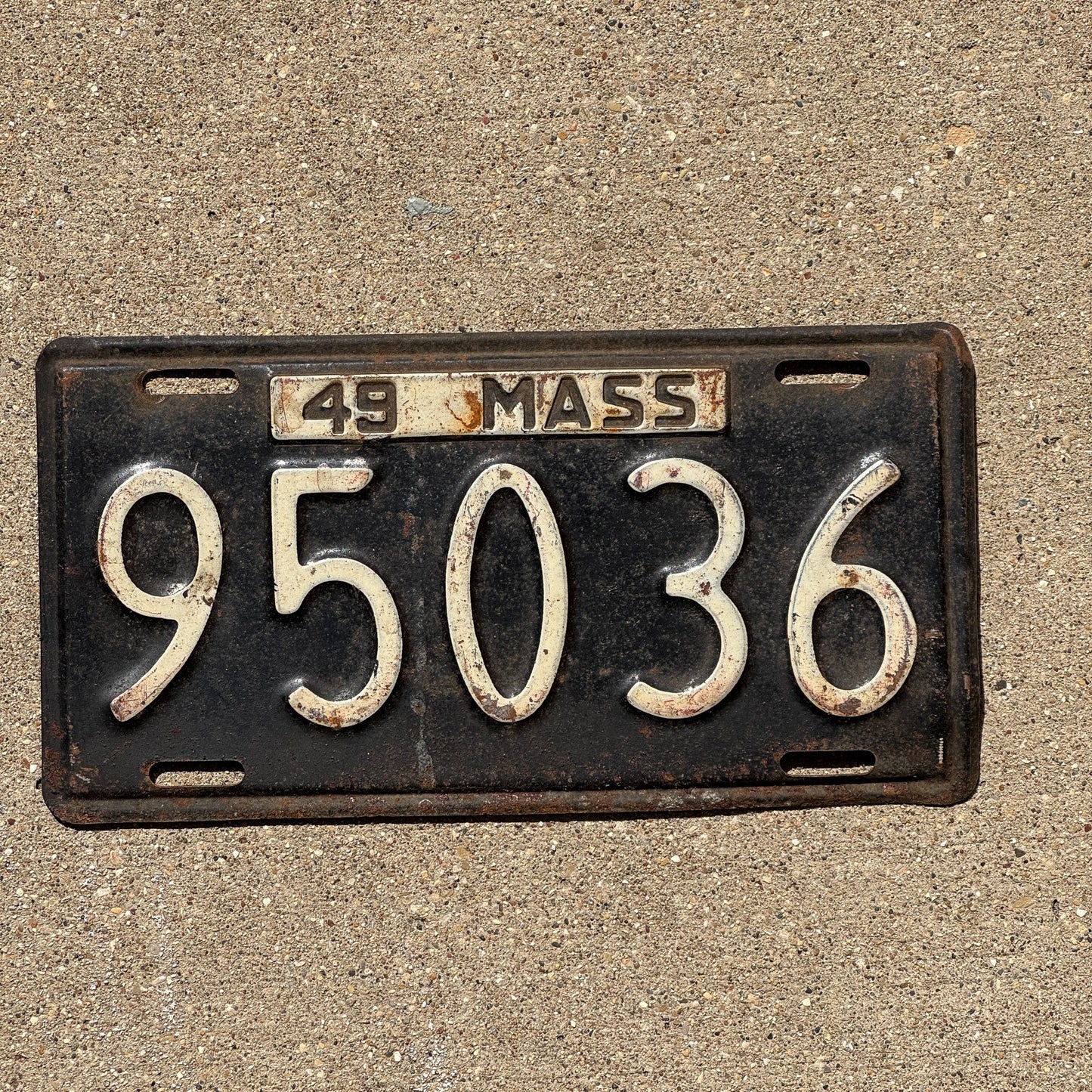 Photo of a 1949 Massachusetts License Plate Auto Tag Garage Decor Vintage 95036