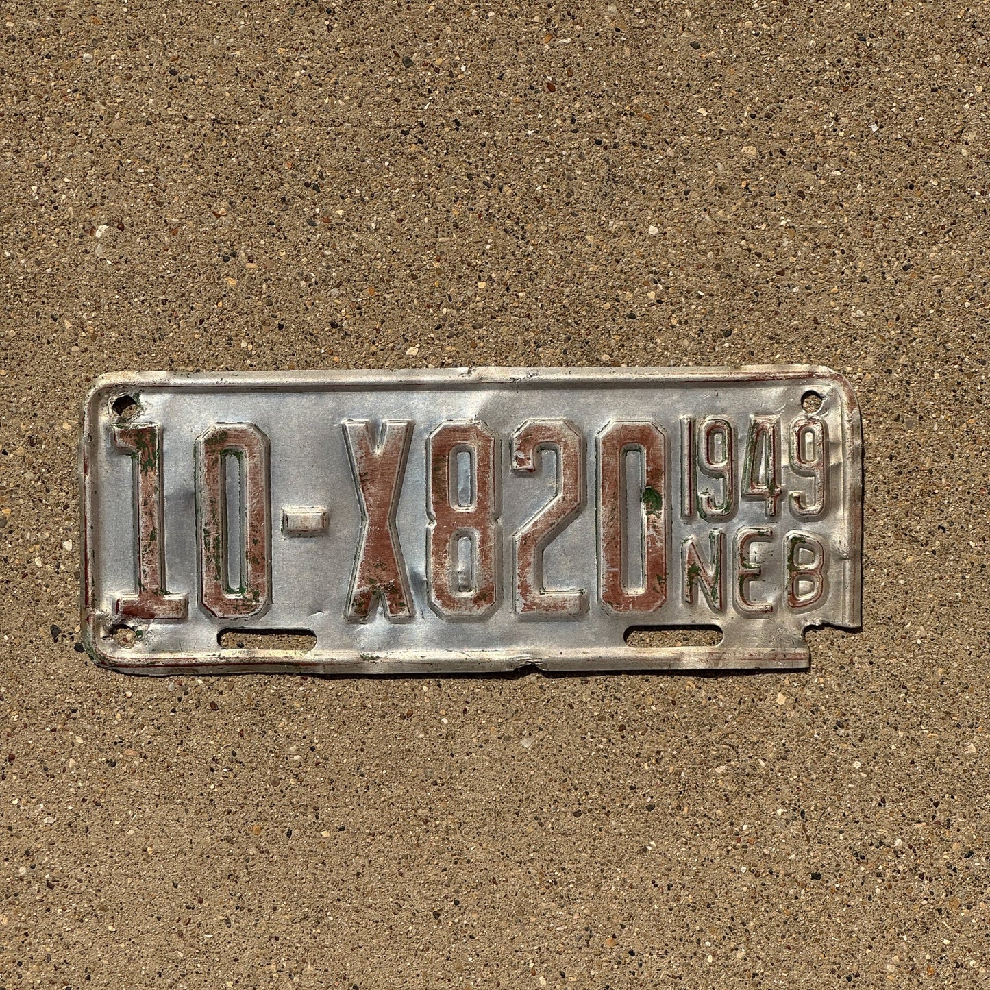 Photo of a 1949 Nebraska Farm Trailer License Plate Auto Tag Garage Decor Vintage 10 X 820