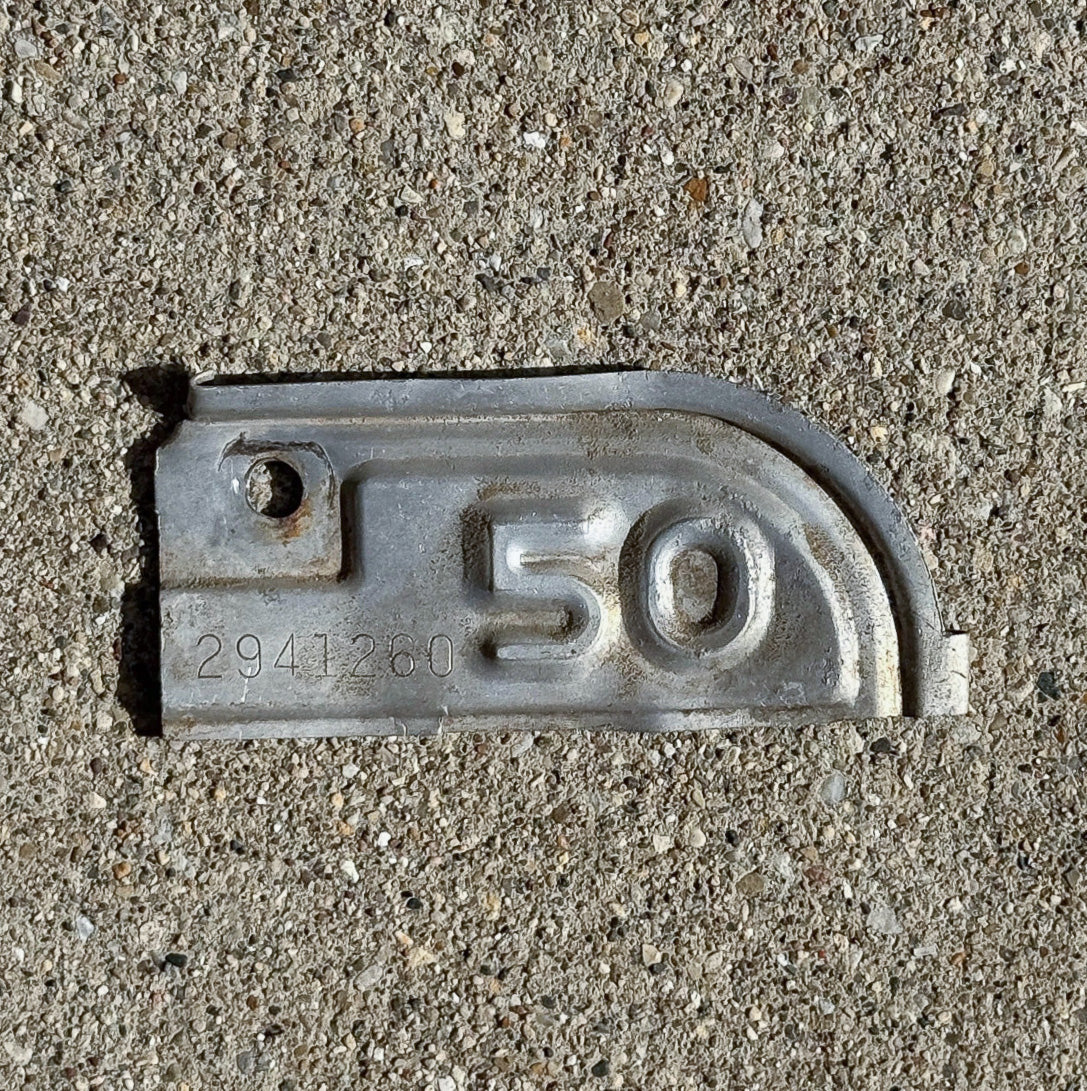 Photo of a 1950 California Tab License Plate Auto Tag Garage Decor Vintage 2941260 with original patina