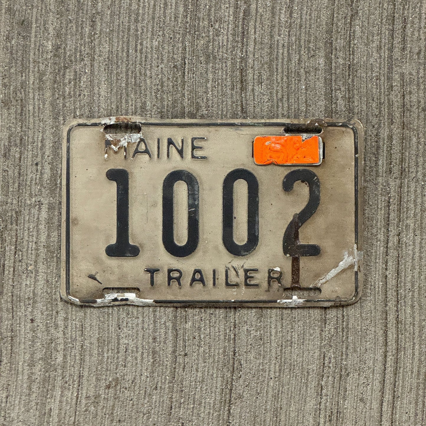 Photo of a 1950 Maine Trailer License Plate Auto Tag Garage Decor Vintage Four Digit 1002