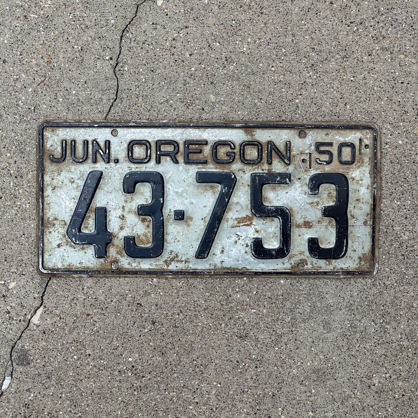 Photo of a 1950 Oregon License Plate Auto Tag Garage Decor Vintage 43 753