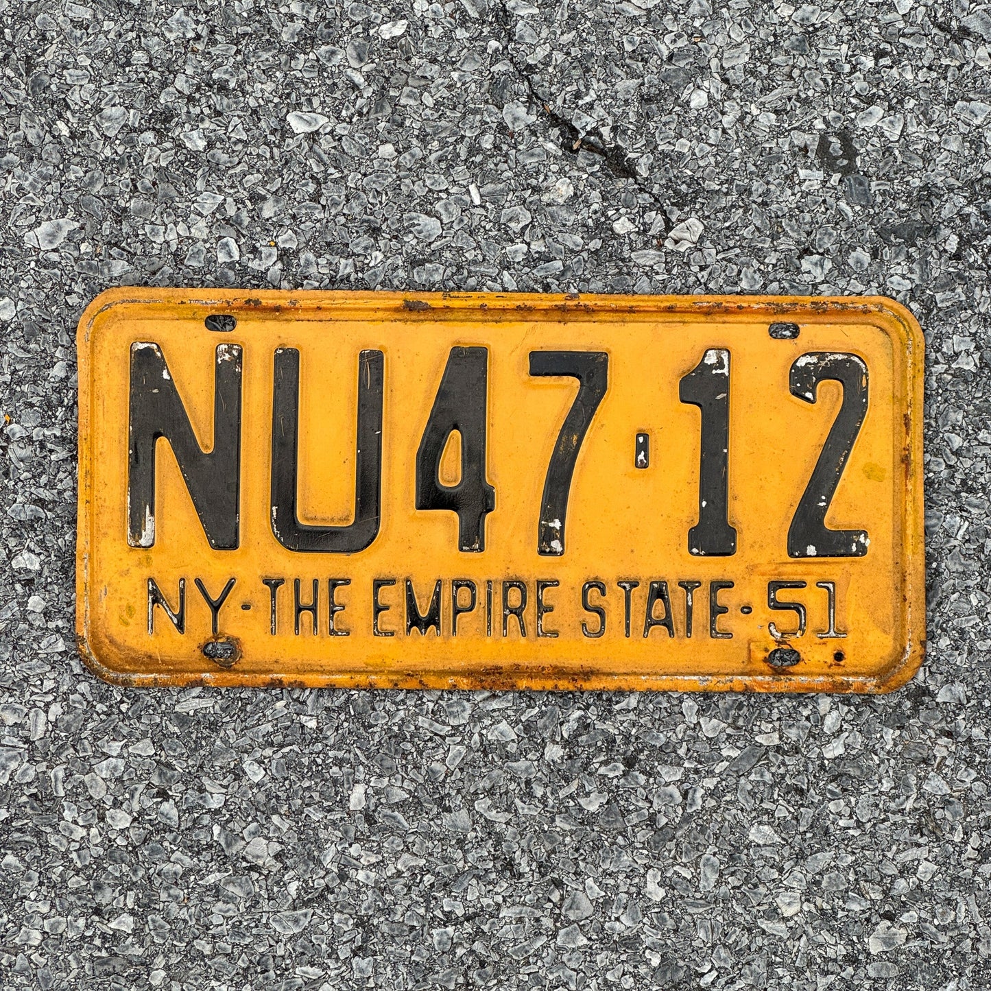 Photo of a 1951 New York License Plate Auto Tag Garage Decor Vintage NU47 12