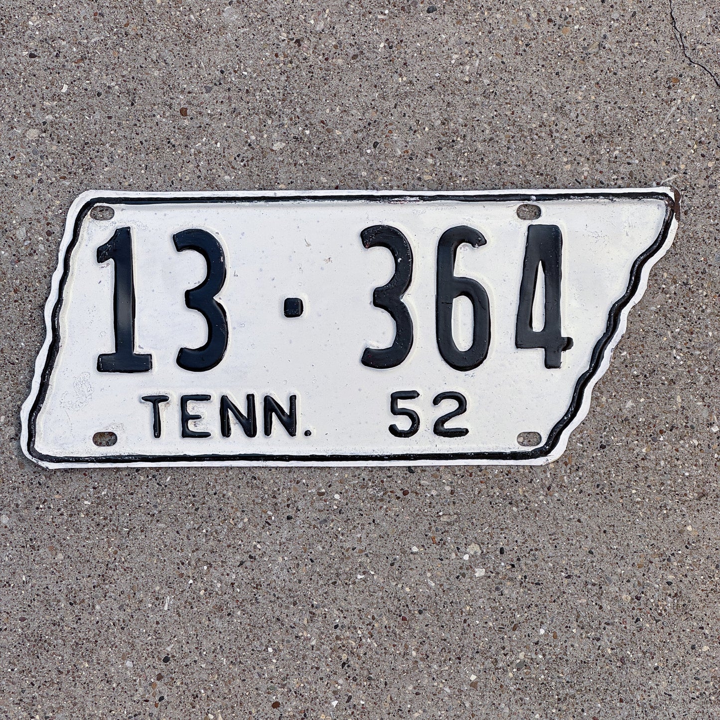 Photo of a 1952 Tennessee License Plate Auto Tag Garage Decor Vintage State Shape 13 364