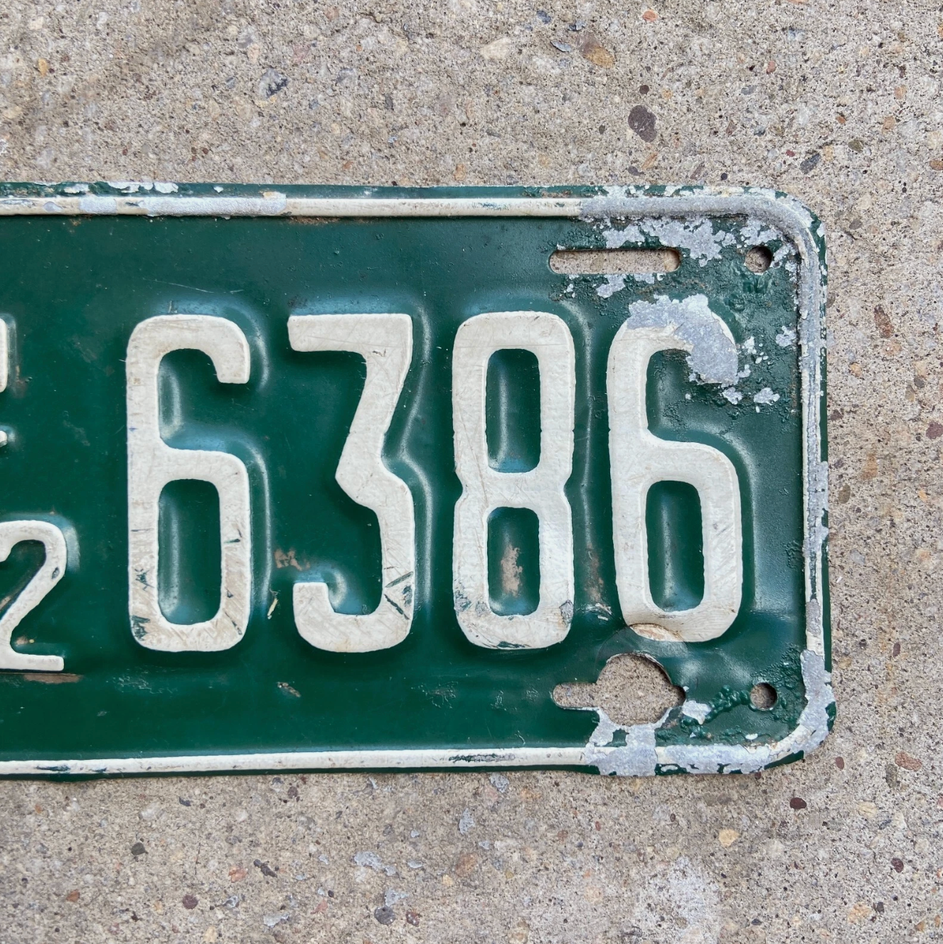 1952 Washington Motorcycle License Plate Tag 6386