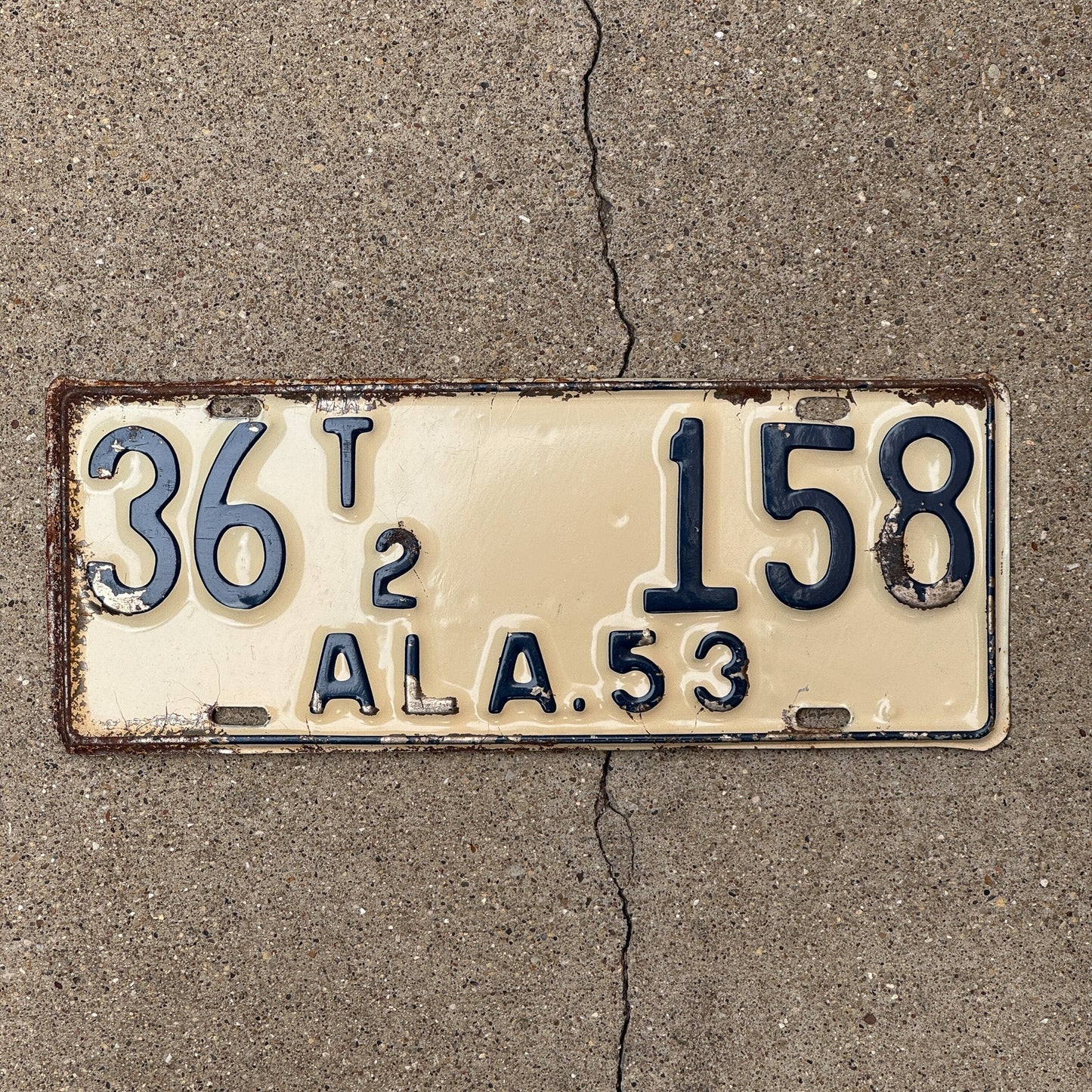 Photo of a 1953 Alabama TRAILER License Plate Auto Tag Garage Decor Vintage 36 T2 158