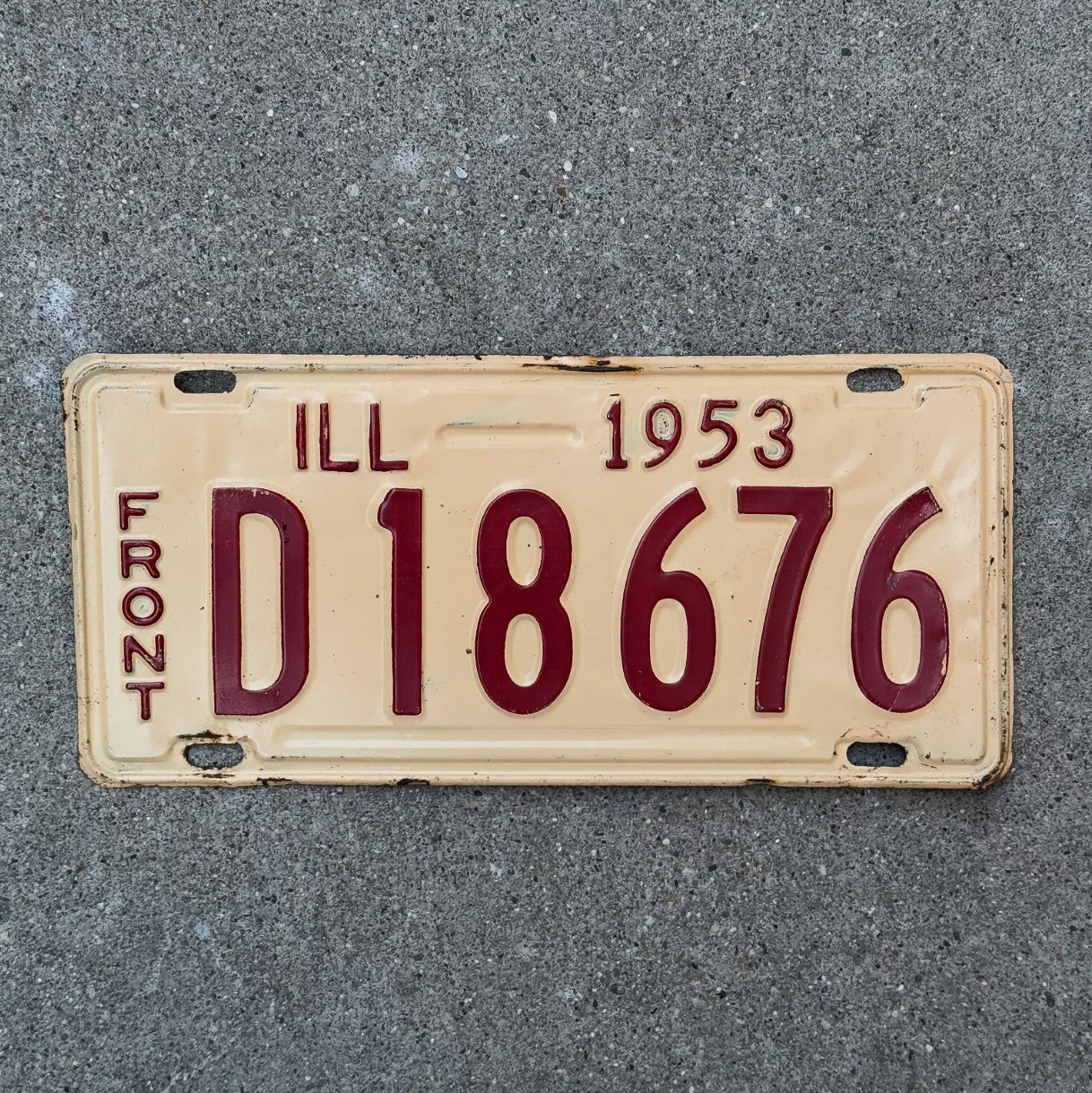 Photo of a 1953 Illinois TRUCK License Plate Auto Tag Garage Decor Vintage License Plate Auto Tag Garage Decor FRONT D 18676