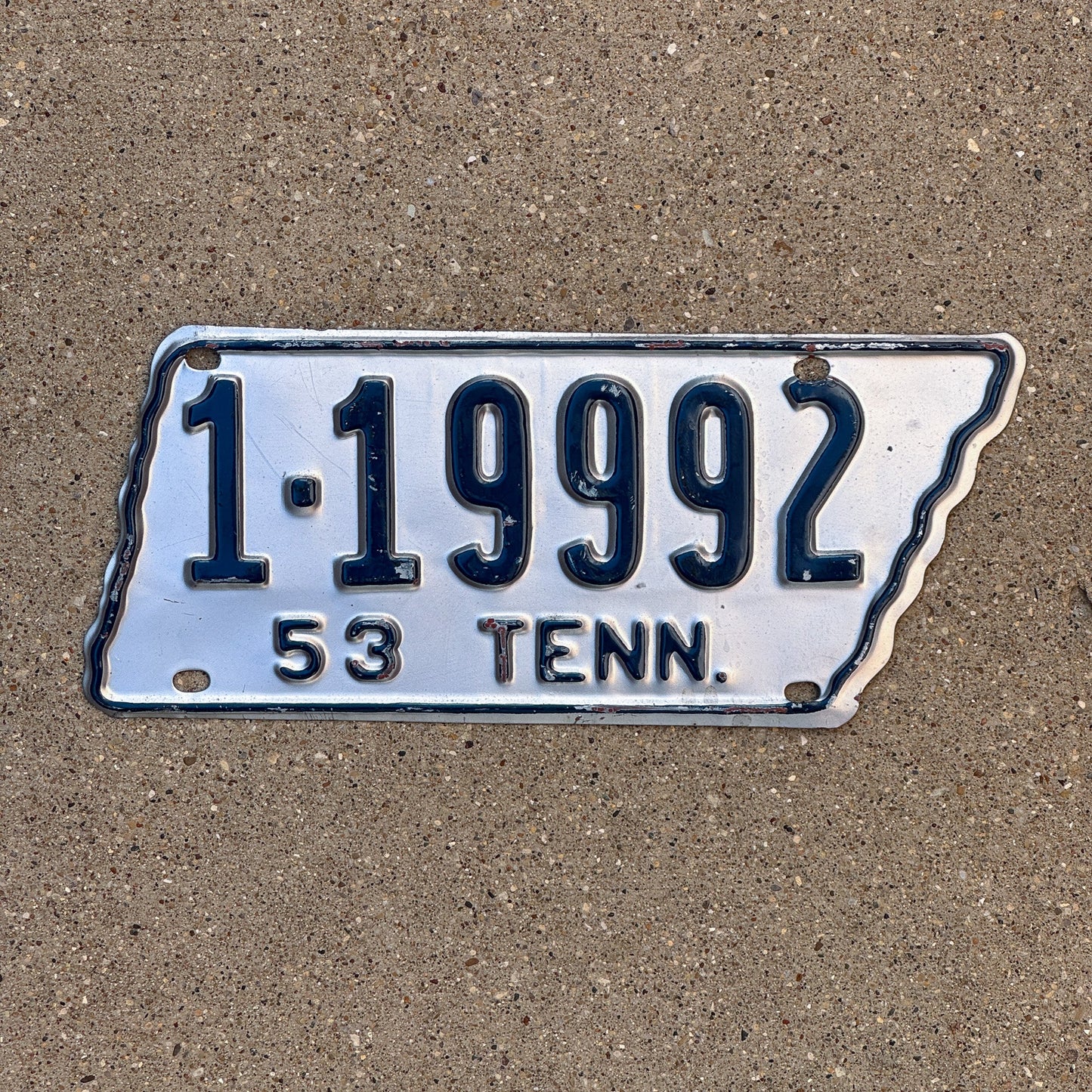 Photo of a 1953 Tennessee License Plate Auto Tag Garage Decor Vintage 999 Repeat Repeating State Shape 119992