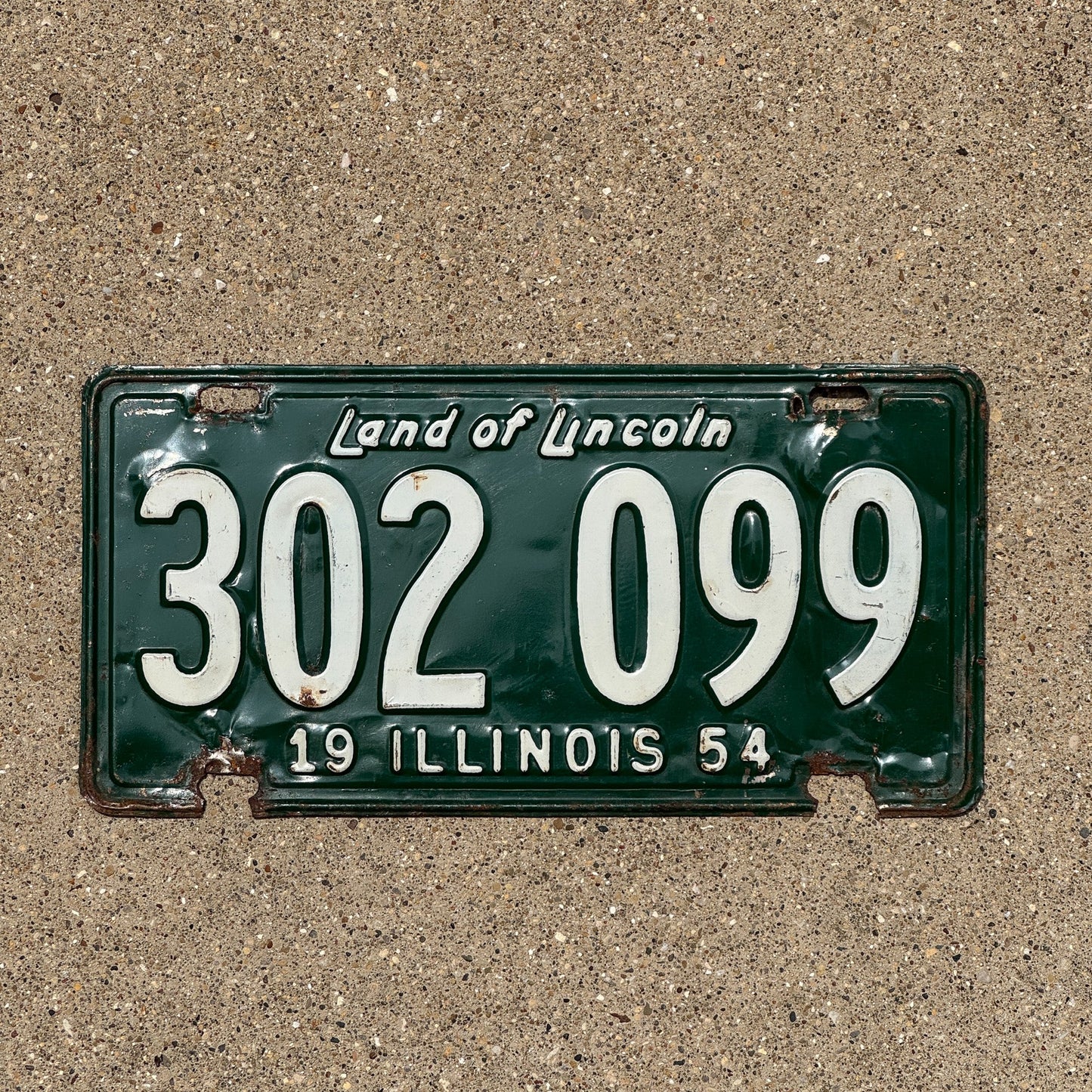 Photo of a 1954 Illinois License Plate Auto Tag Garage Decor Vintage 302 099