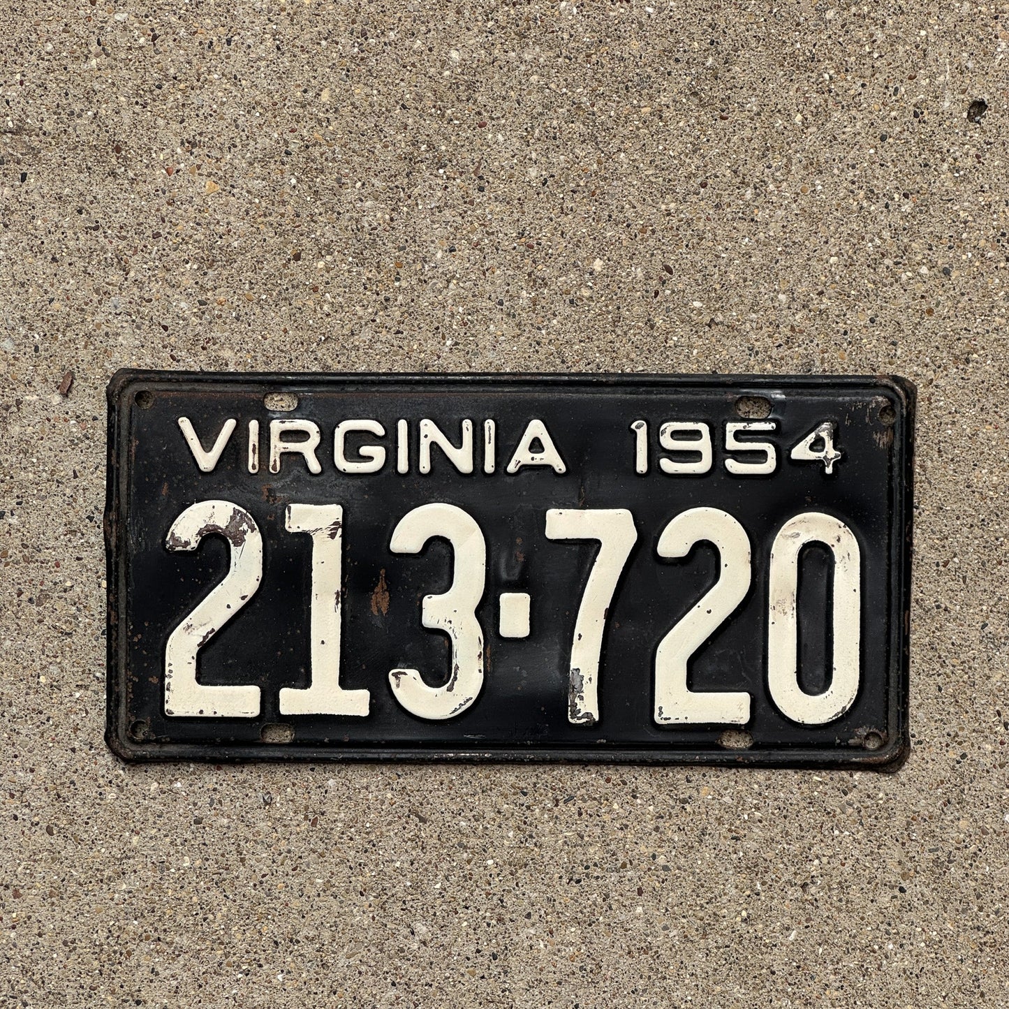 Photo of a 1954 Virginia License Plate Auto Tag Garage Decor Vintage 213 720
