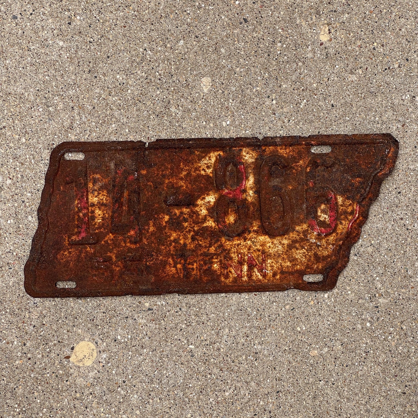 Photo of a 1955 Tennessee License Plate Auto Tag Garage Decor Vintage State Shape 14 866