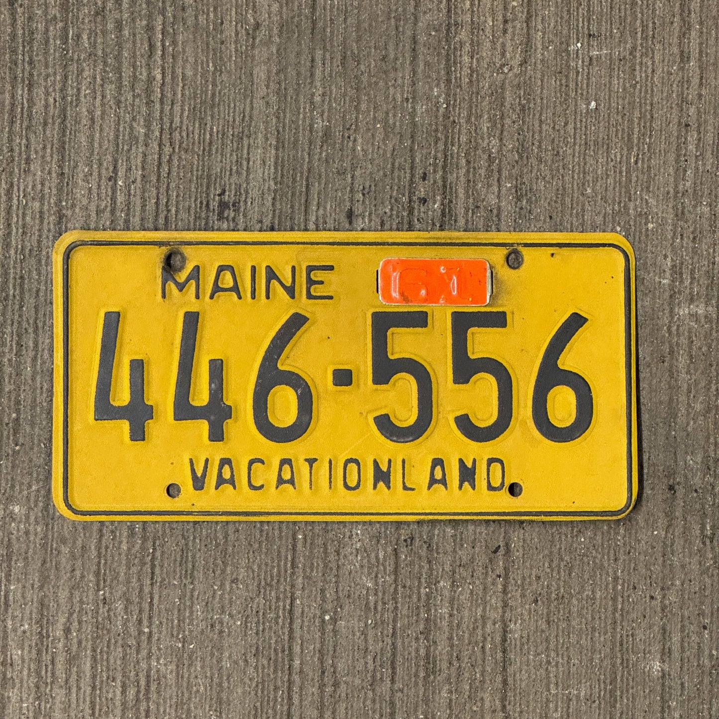 Photo of a 1956 1961 Maine License Plate Auto Tag Garage Decor Vintage Vacationland 446 556
