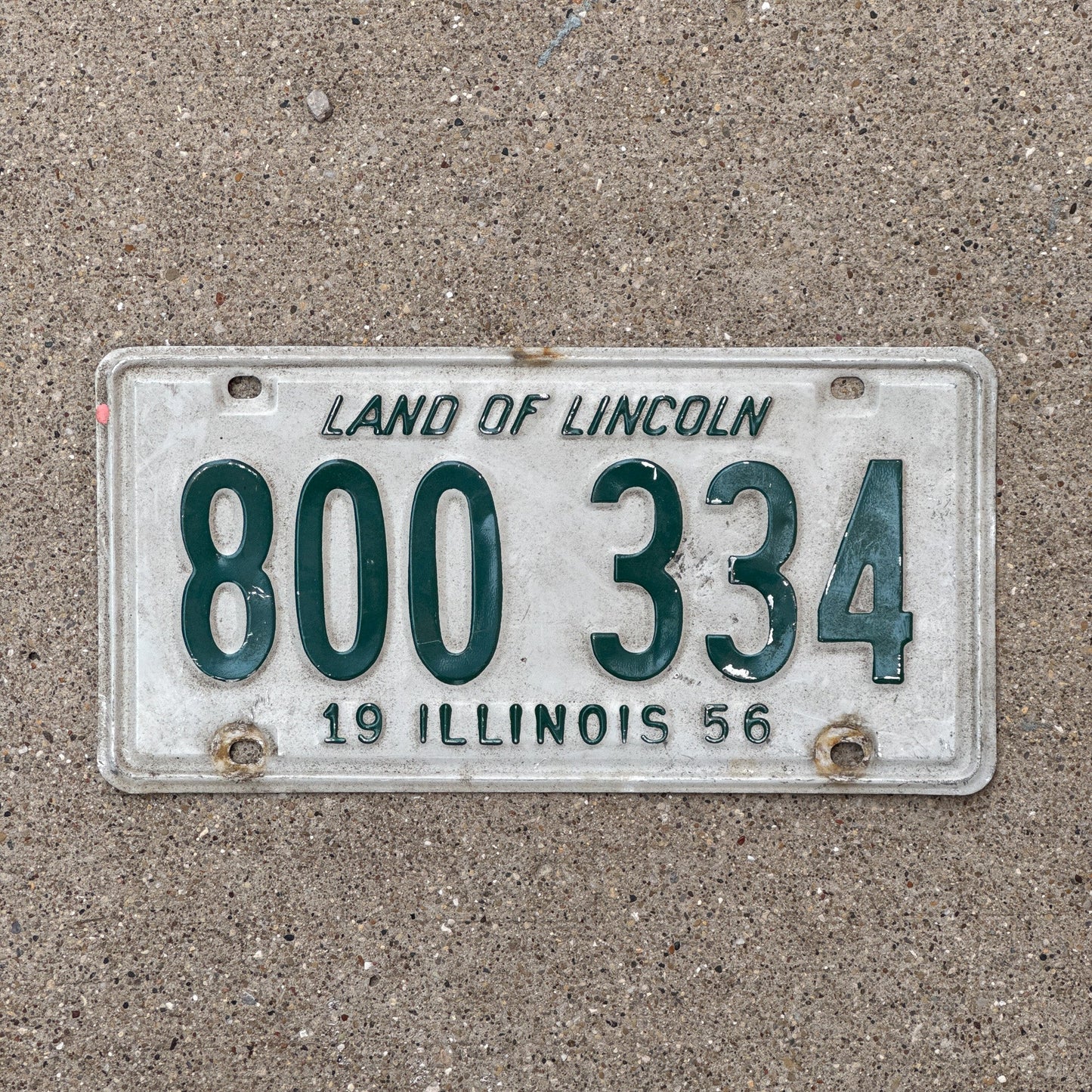 Photo of a 1956 Illinois License Plate Auto Tag Garage Decor Vintage 800 334