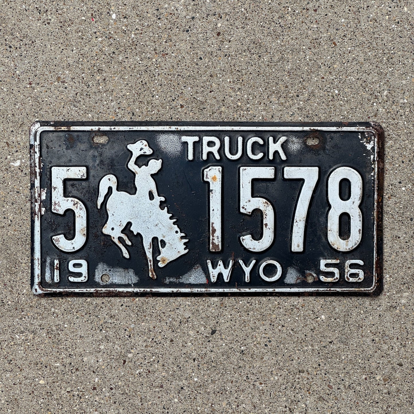 Photo of a 1956 Wyoming Truck License Plate Auto Tag Garage Decor Vintage 5 1578