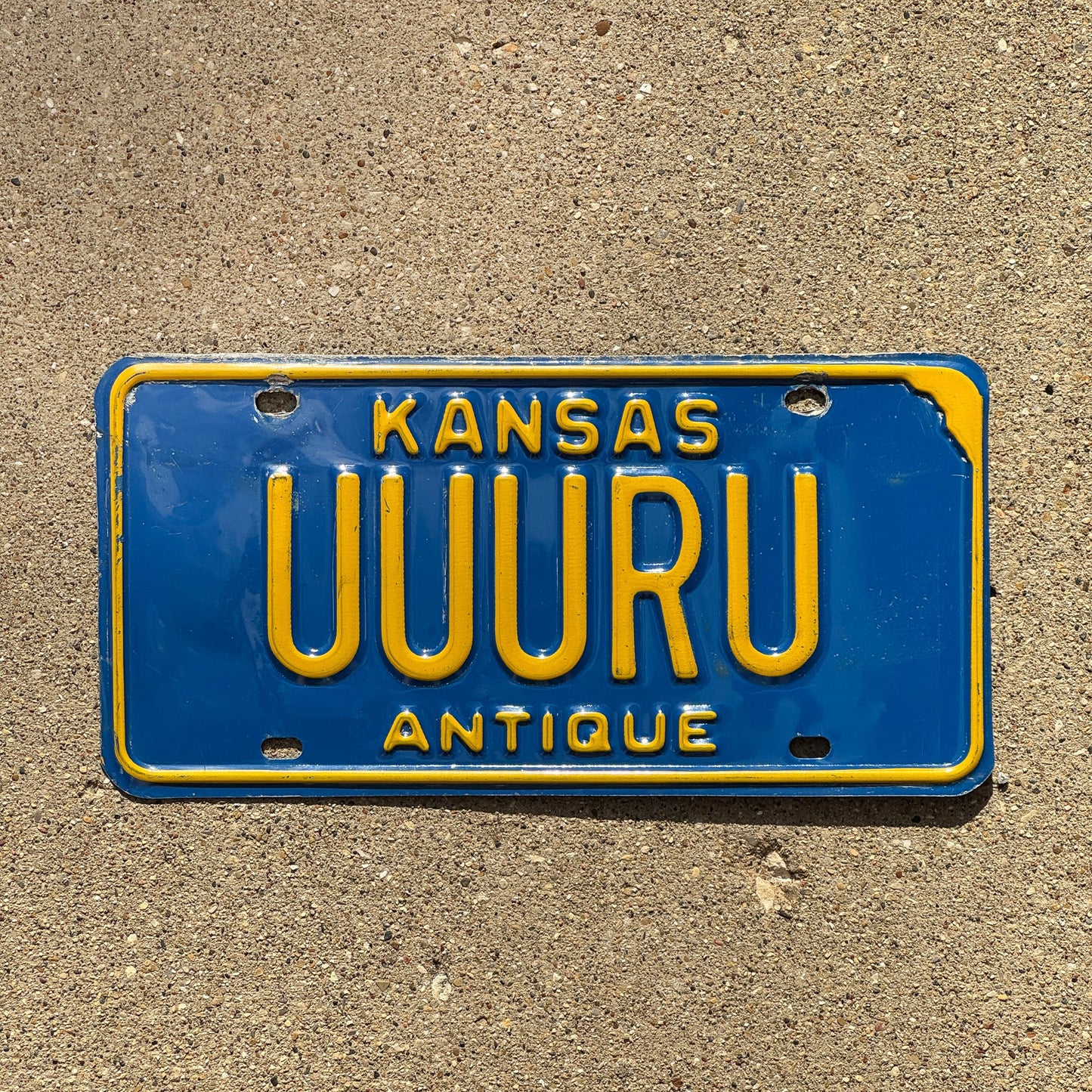 Photo of a 1957 Kansas Antique Vehicle License Plate Auto Tag Garage Decor Vintage Repeat Repeating Vanity UUURU