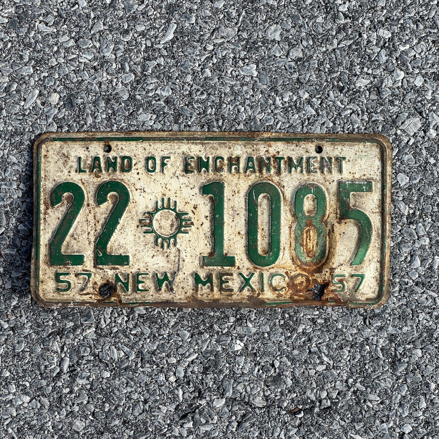 Photo of a 1957 New Mexico License Plate Auto Tag Garage Decor Vintage 22 1085