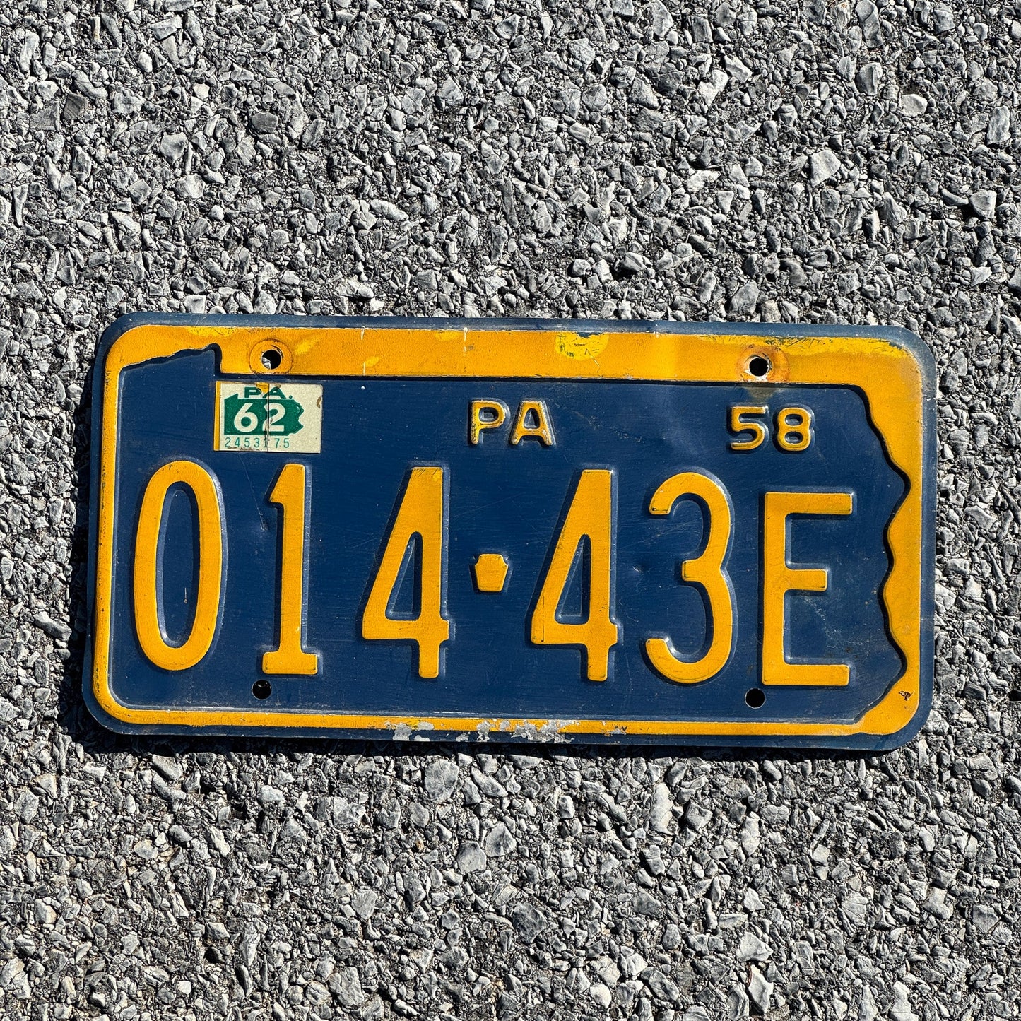 Photo of a 1958 1962 Pennsylvania License Plate Auto Tag Garage Decor Vintage 014 43E