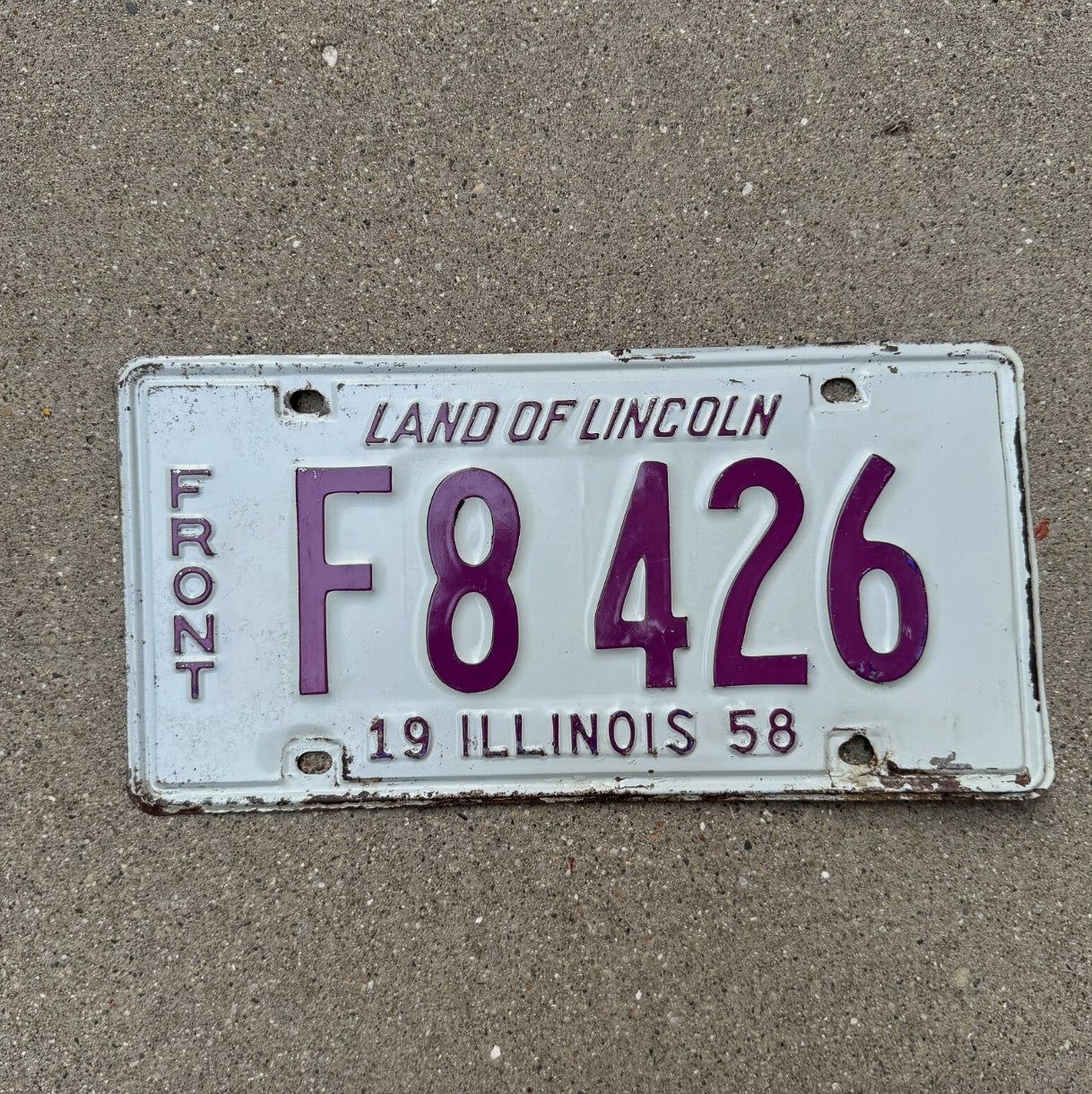 Photo of a 1958 Illinois TRUCK License Plate Auto Tag Garage Decor Vintage License Plate Auto Tag 2 Garage Decor F8426