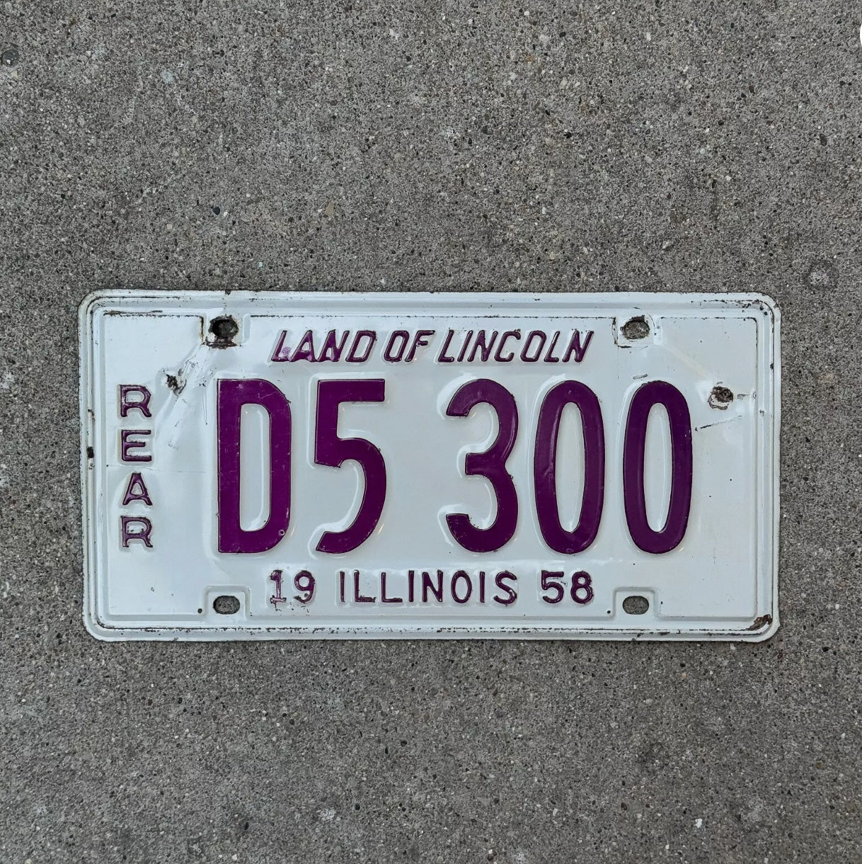 Photo of a 1958 Illinois TRUCK License Plate Auto Tag Garage Decor Vintage License Plate Auto Tag Garage Decor REAR D 5300