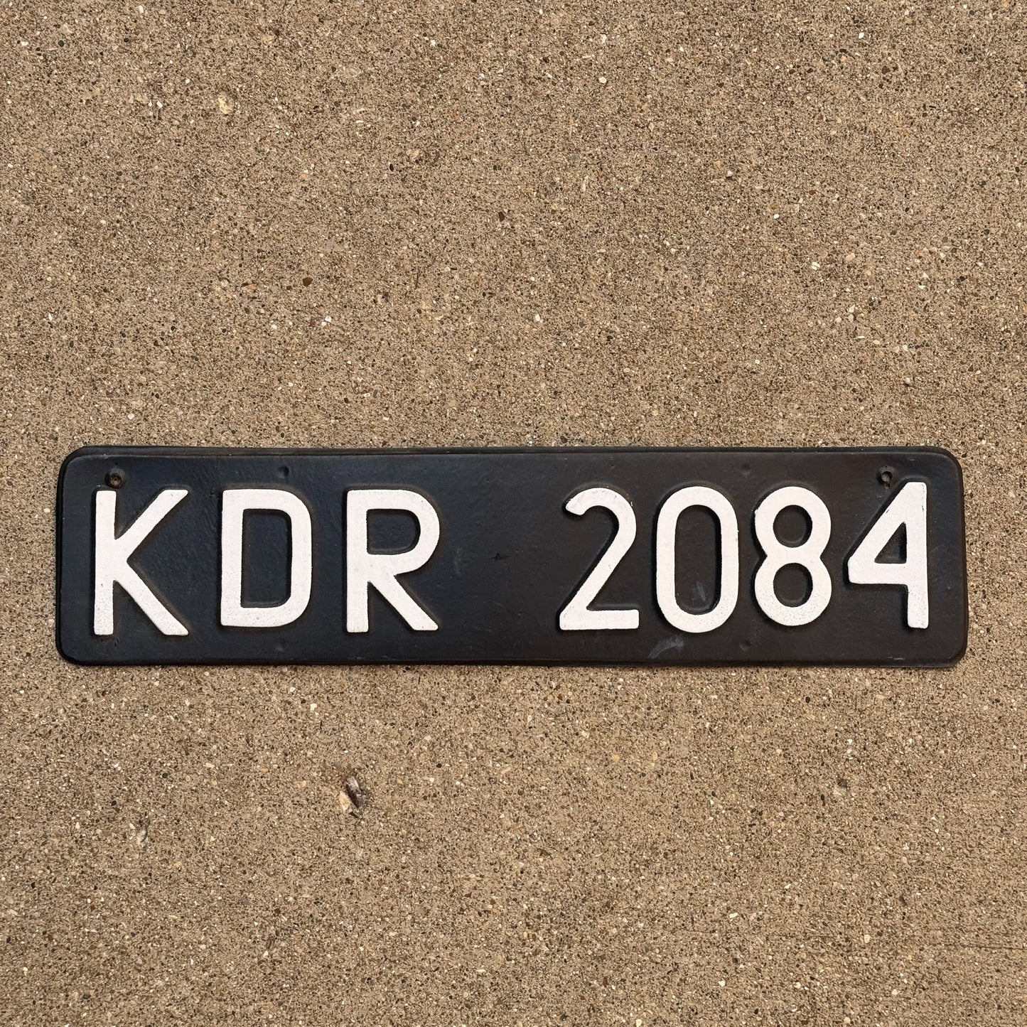 Photo of a 1958 Poland License Plate Auto Tag Garage Decor Vintage Pre-EU KDR 2084