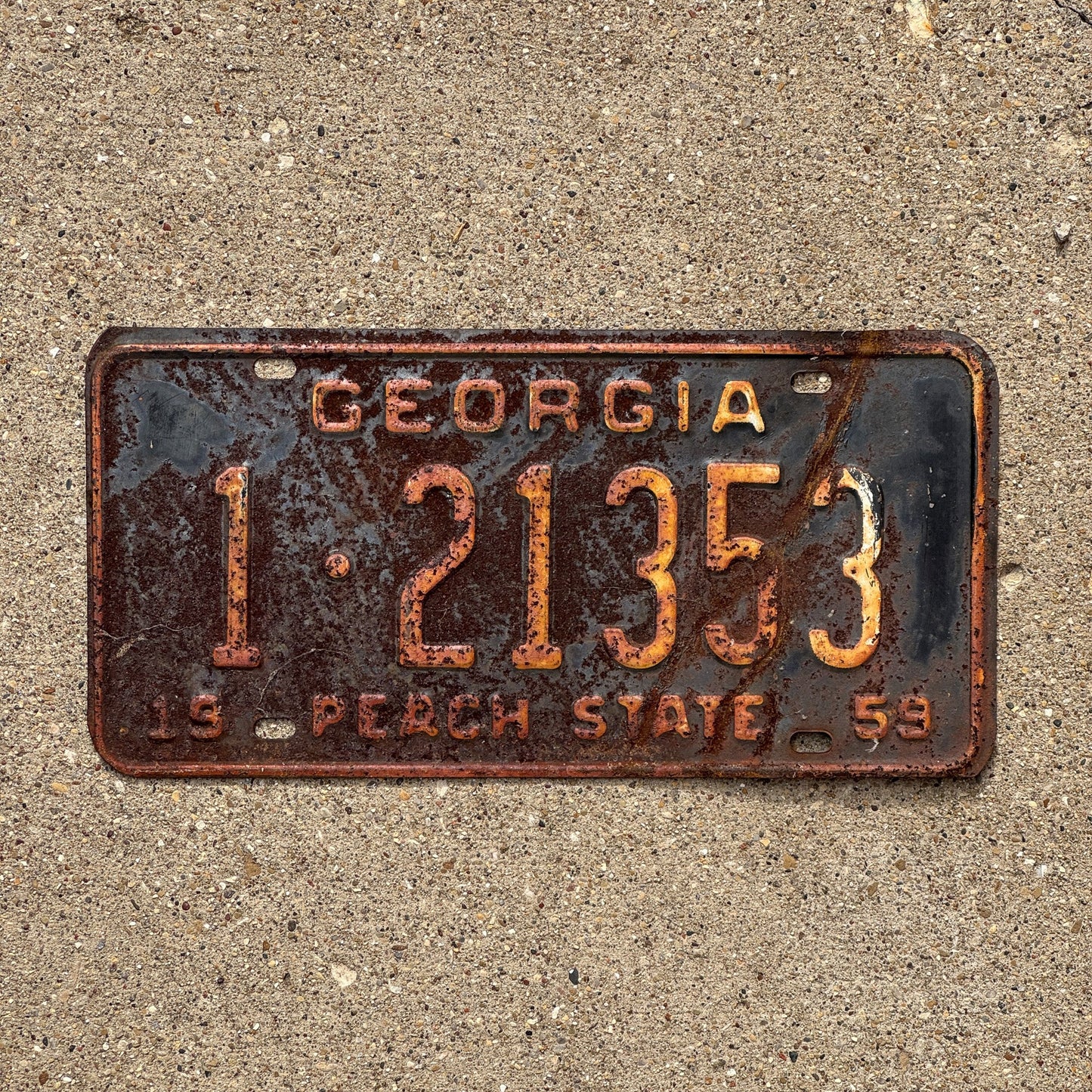 Photo of a 1959 Georgia License Plate Auto Tag Garage Decor Vintage 1 2153