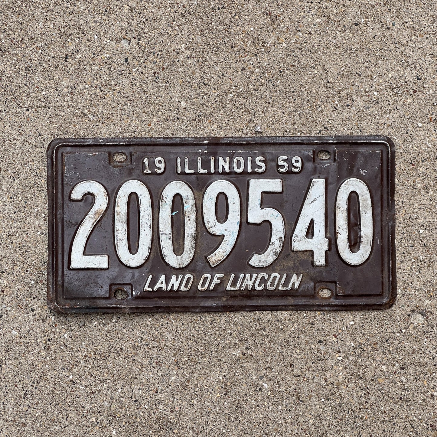 Photo of a 1959 Illinois License Plate Auto Tag Garage Decor Vintage 2009540