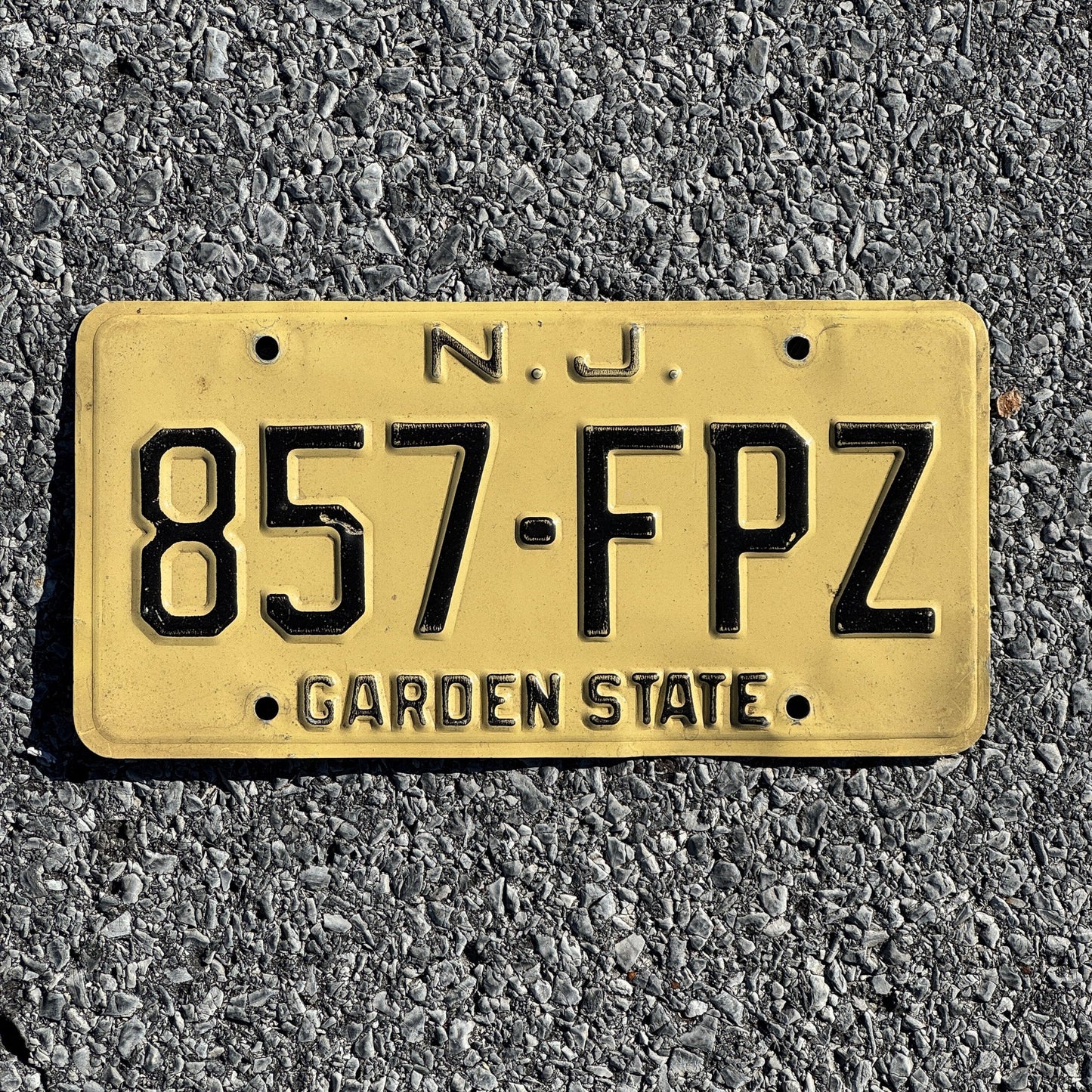 Photo of a 1959 New Jersey License Plate Auto Tag 1 Garage Decor 857 FPZ