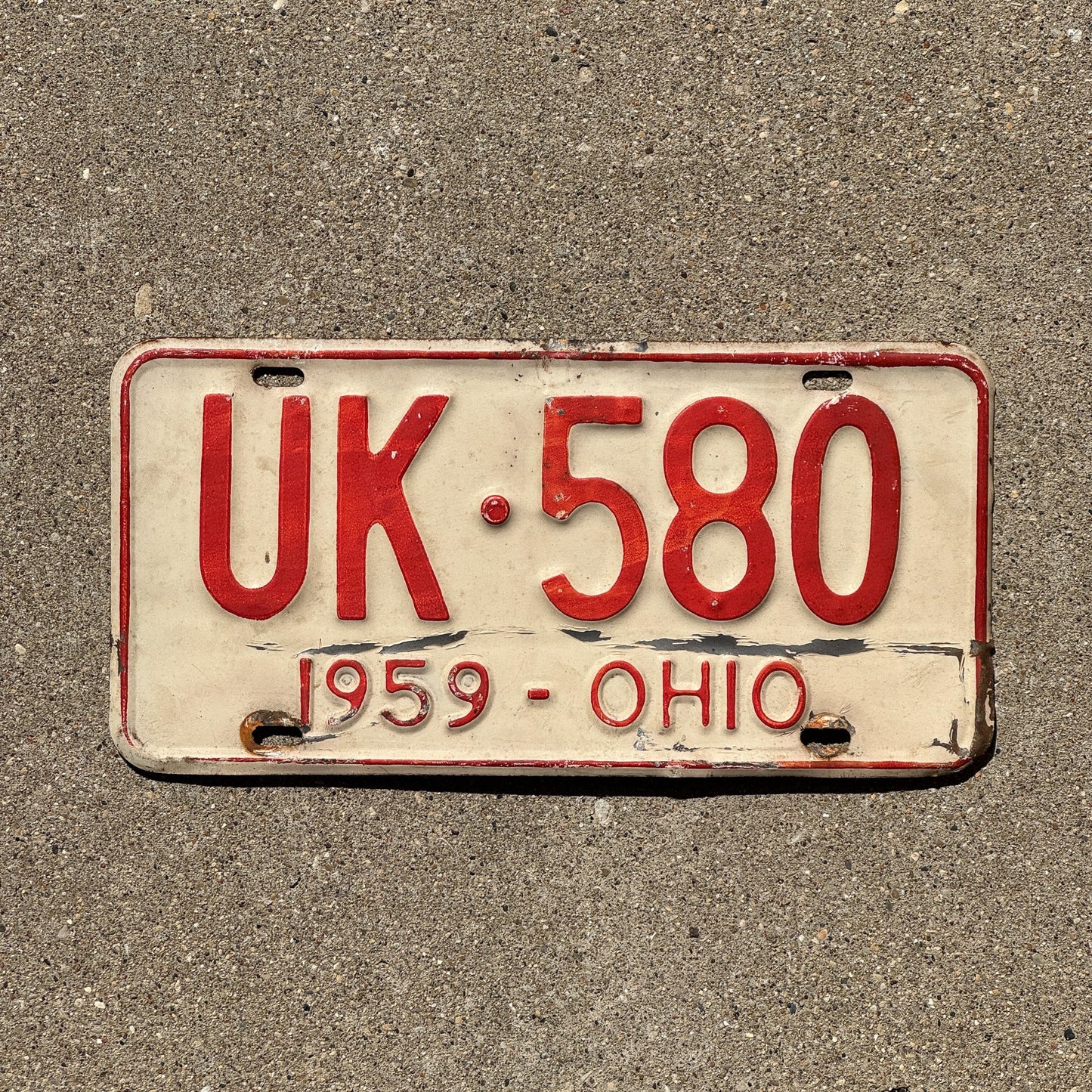 Photo of a 1959 Ohio License Plate Auto Tag Garage Decor Vintage UK 580