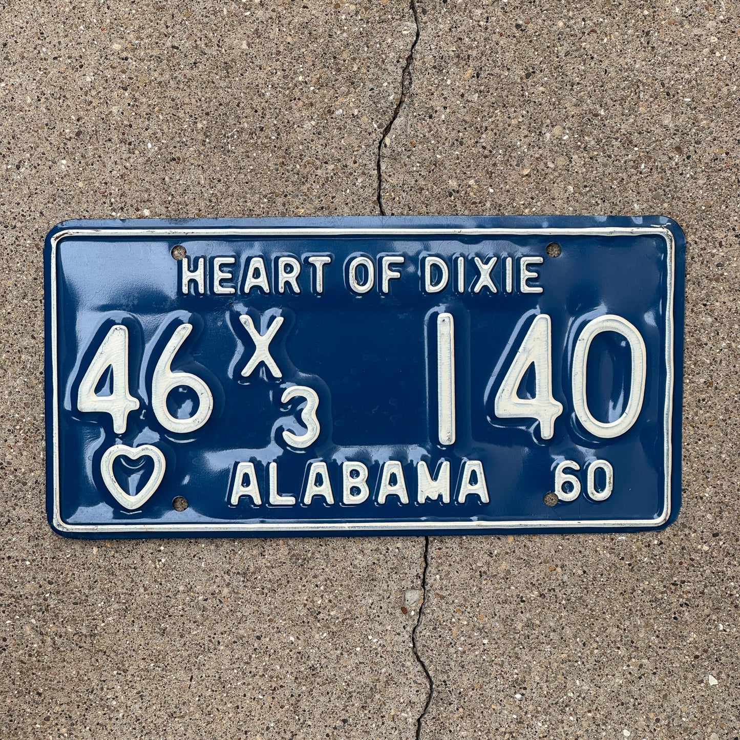 Photo of a 1960 Alabama TAXI License Plate Auto Tag Garage Decor Vintage Heart of Dixie 46 X3 140