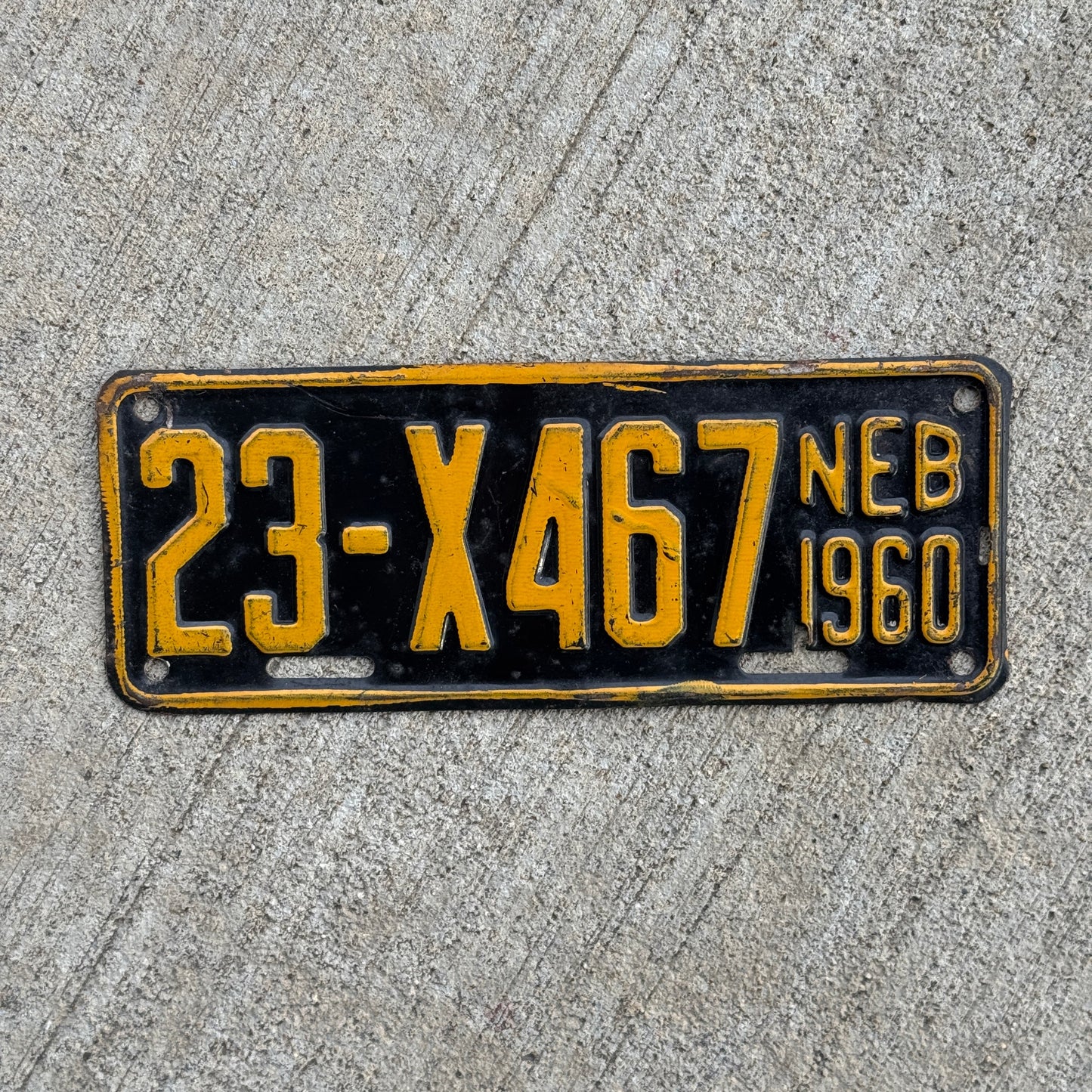 Photo of a 1960 Nebraska FARM TRAILER License Plate Auto Tag Garage Decor 23 X 467