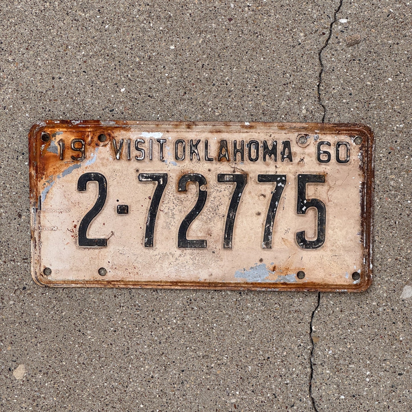 Photo of a 1960 Oklahoma License Plate Auto Tag Garage Decor Vintage 2 72775