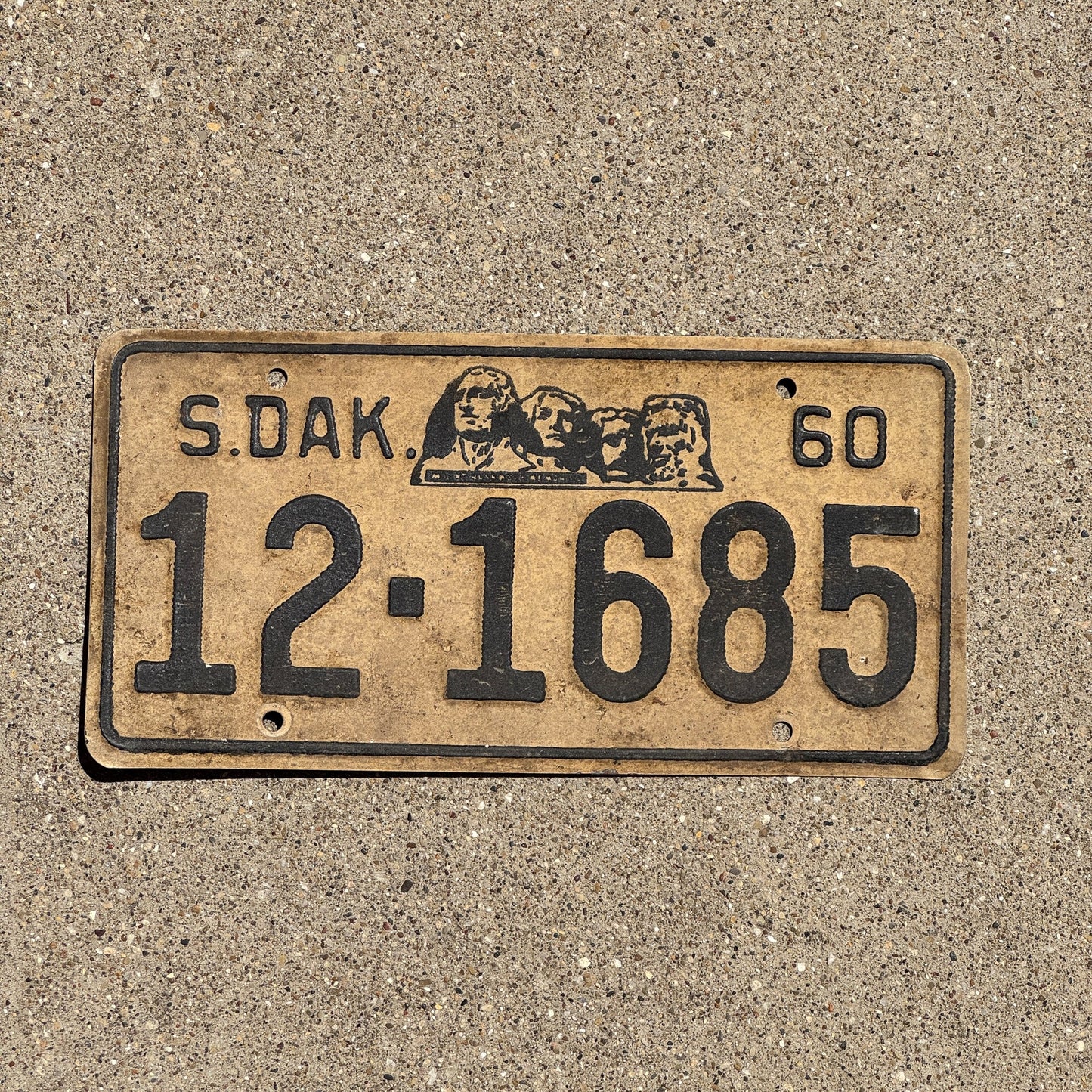 Photo of a 1960 South Dakota License Plate Auto Tag Garage Decor Vintage Bon Homme 12 1685