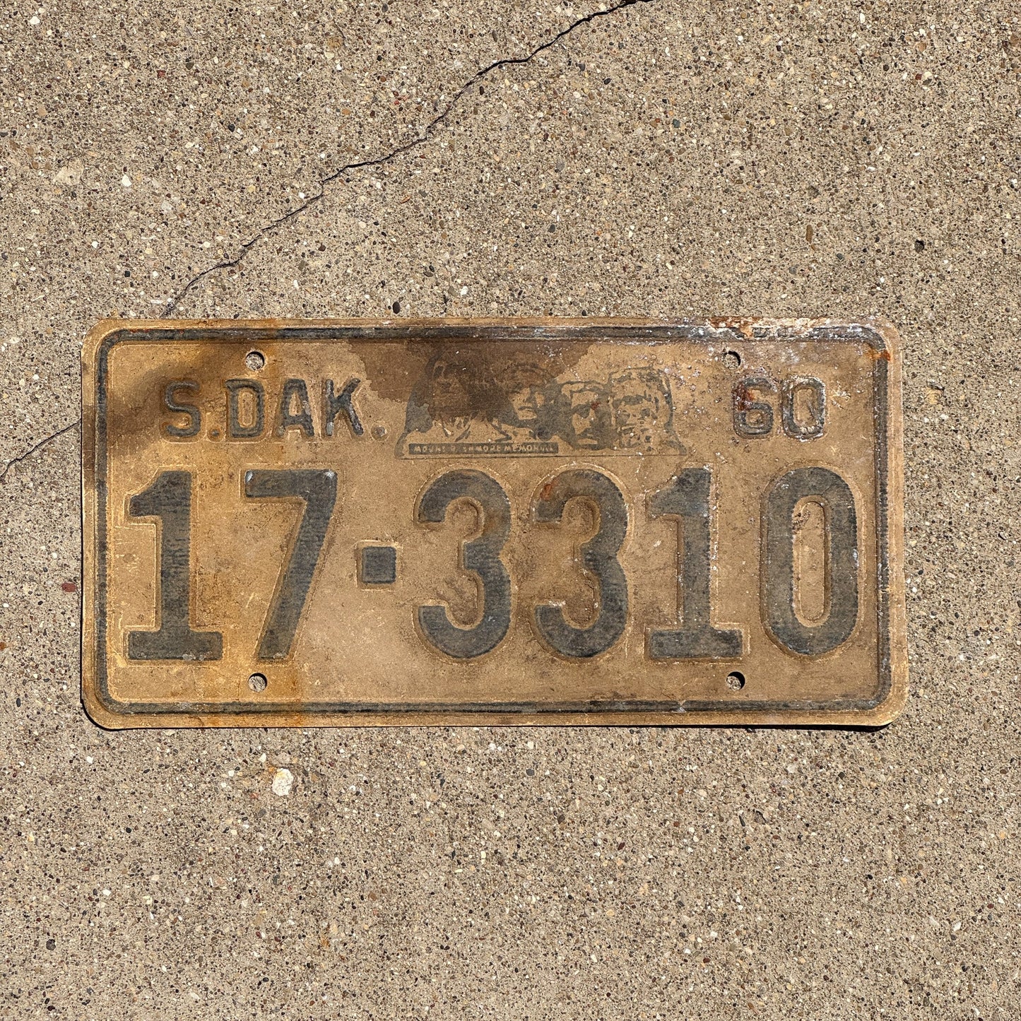 Photo of a 1960 South Dakota License Plate Auto Tag Garage Decor Vintage Charles Mix 17 3310
