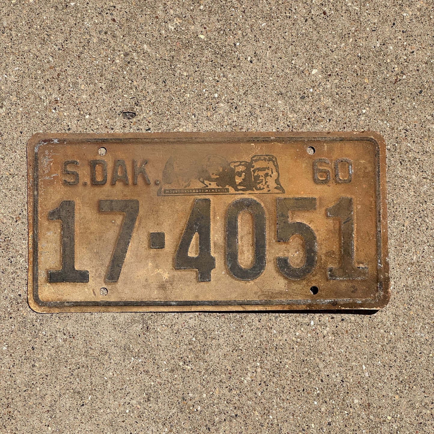 Photo of a 1960 South Dakota License Plate Auto Tag Garage Decor Vintage Charles Mix Tag 2 17 4051