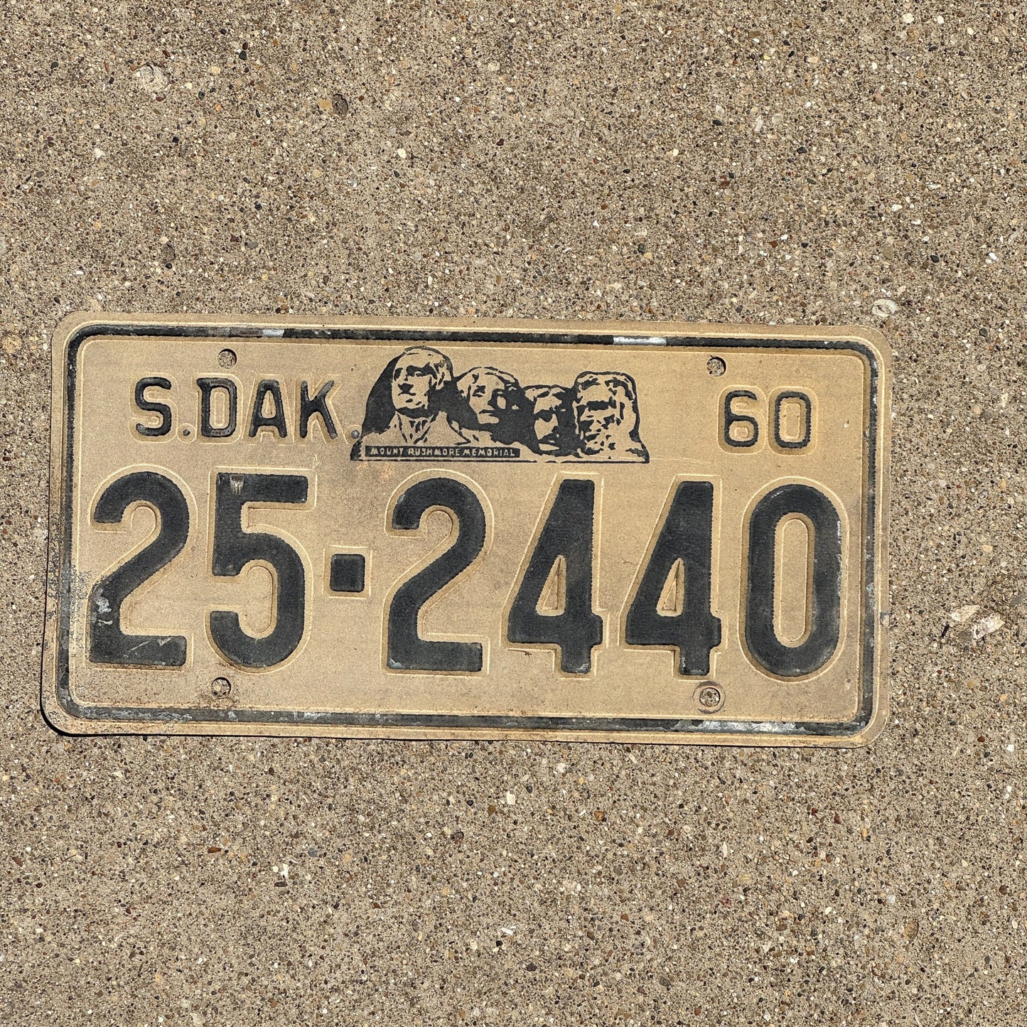 Photo of a 1960 South Dakota License Plate Auto Tag Garage Decor Vintage Douglas 25 2440