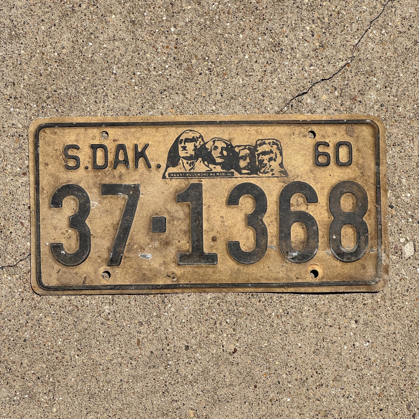 Photo of a 1960 South Dakota License Plate Auto Tag Garage Decor Vintage Hutchinson 37 1368