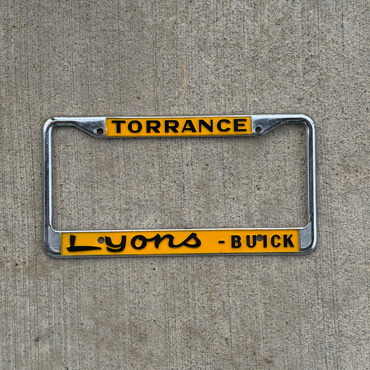 1960 Era Torrance California License Plate Frame Buick Lyons Los Angeles LA