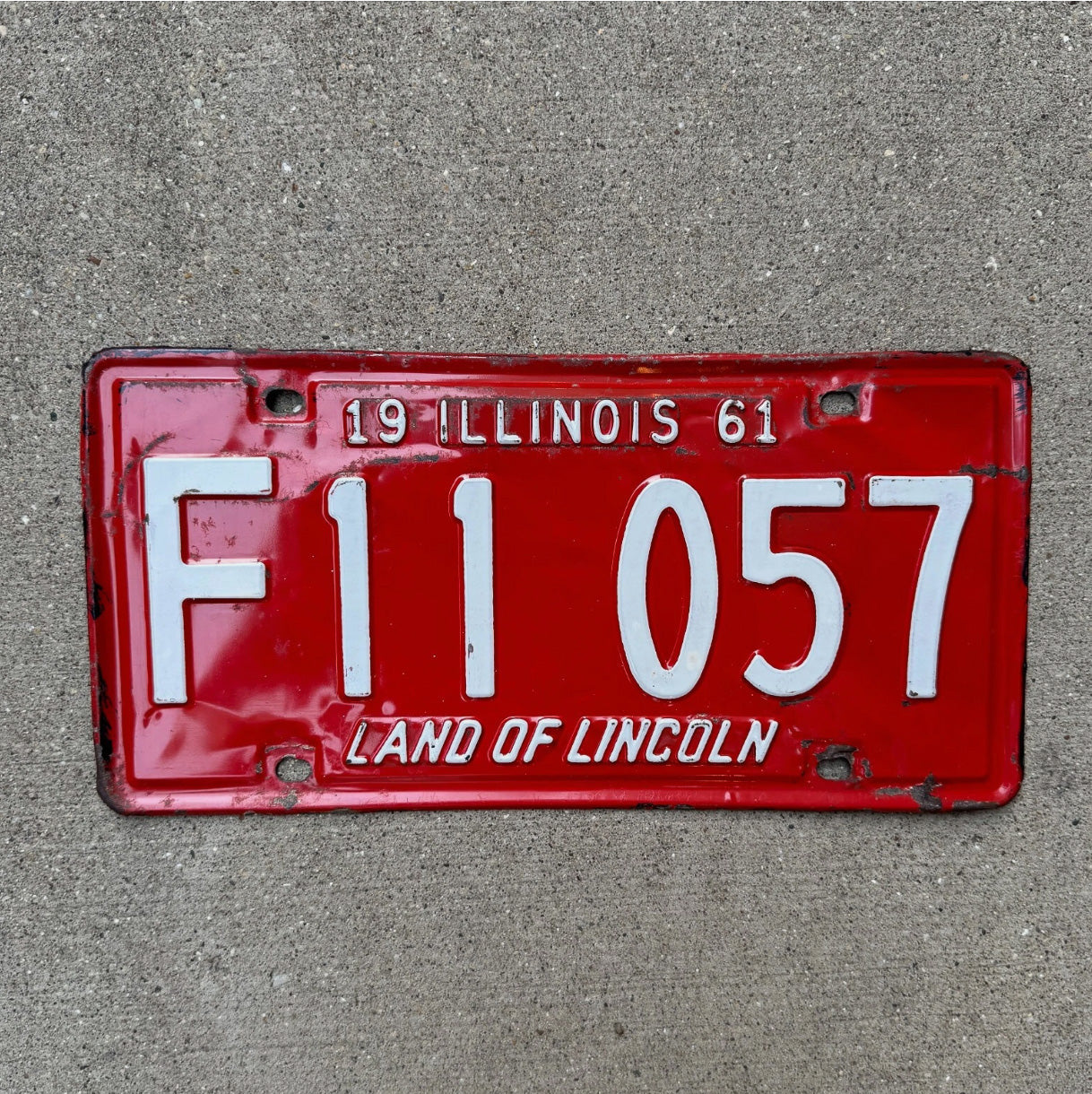 Photo of a 1961 Illinois TRUCK License Plate Auto Tag Garage Decor Vintage License Plate Auto Tag 1 Garage Decor F 11057