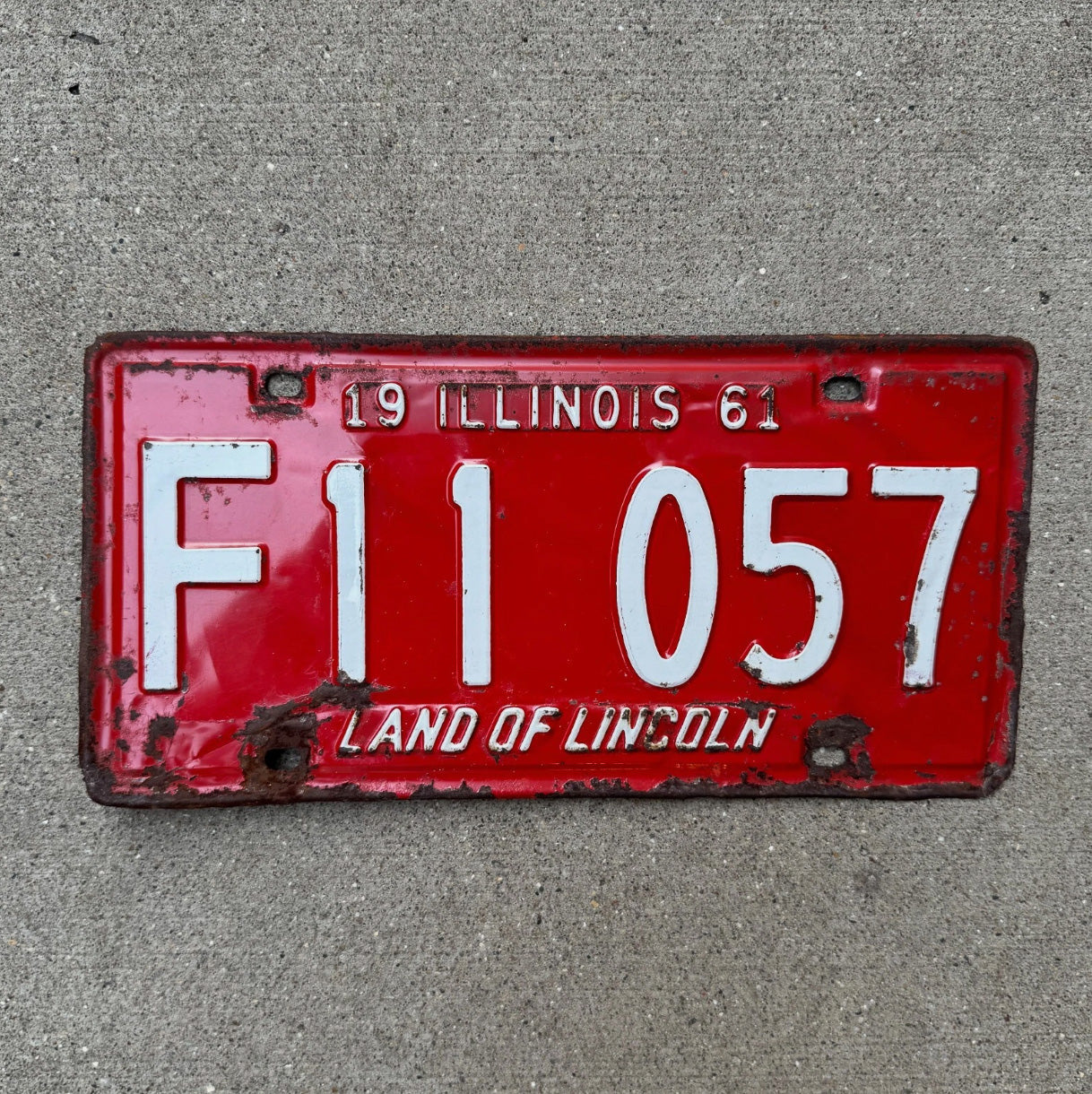 Photo of a 1961 Illinois TRUCK License Plate Auto Tag Garage Decor Vintage License Plate Auto Tag 2 Garage Decor F 11057