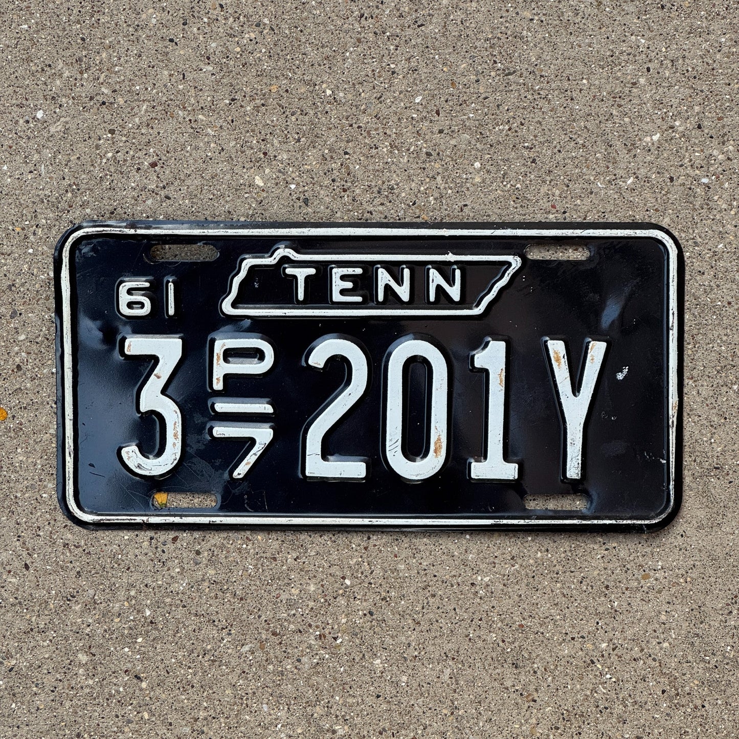 Photo of a 1961 Tennessee Truck License Plate Auto Tag Garage Decor Vintage 3 P7 201Y