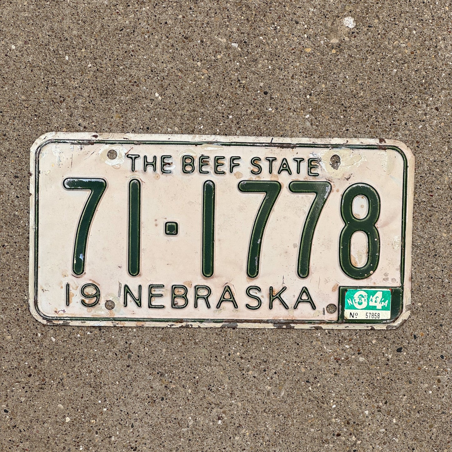Photo of a 1962 Nebraska License Plate Auto Tag Garage Decor Vintage Beef State 71 1778
