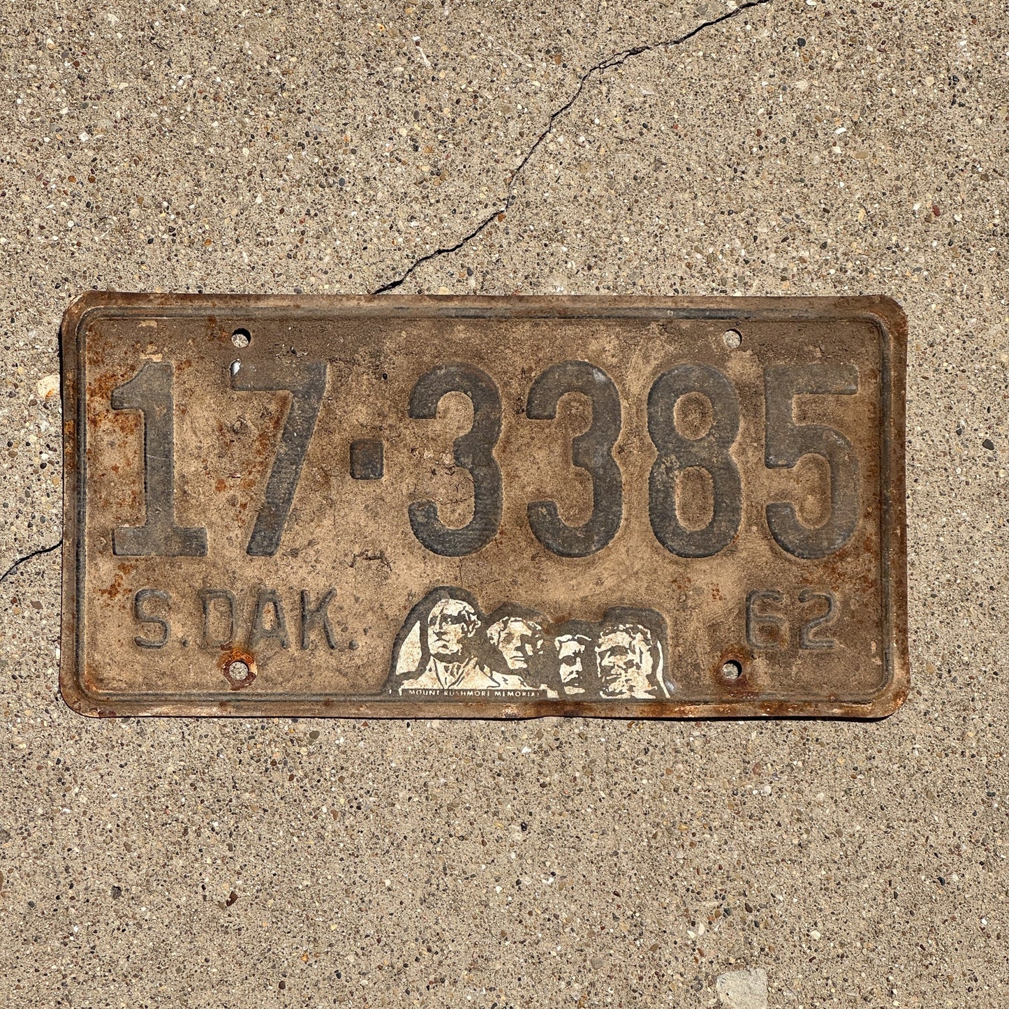 Photo of a 1962 South Dakota License Plate Auto Tag Garage Decor Vintage Charles Mix 17 3385