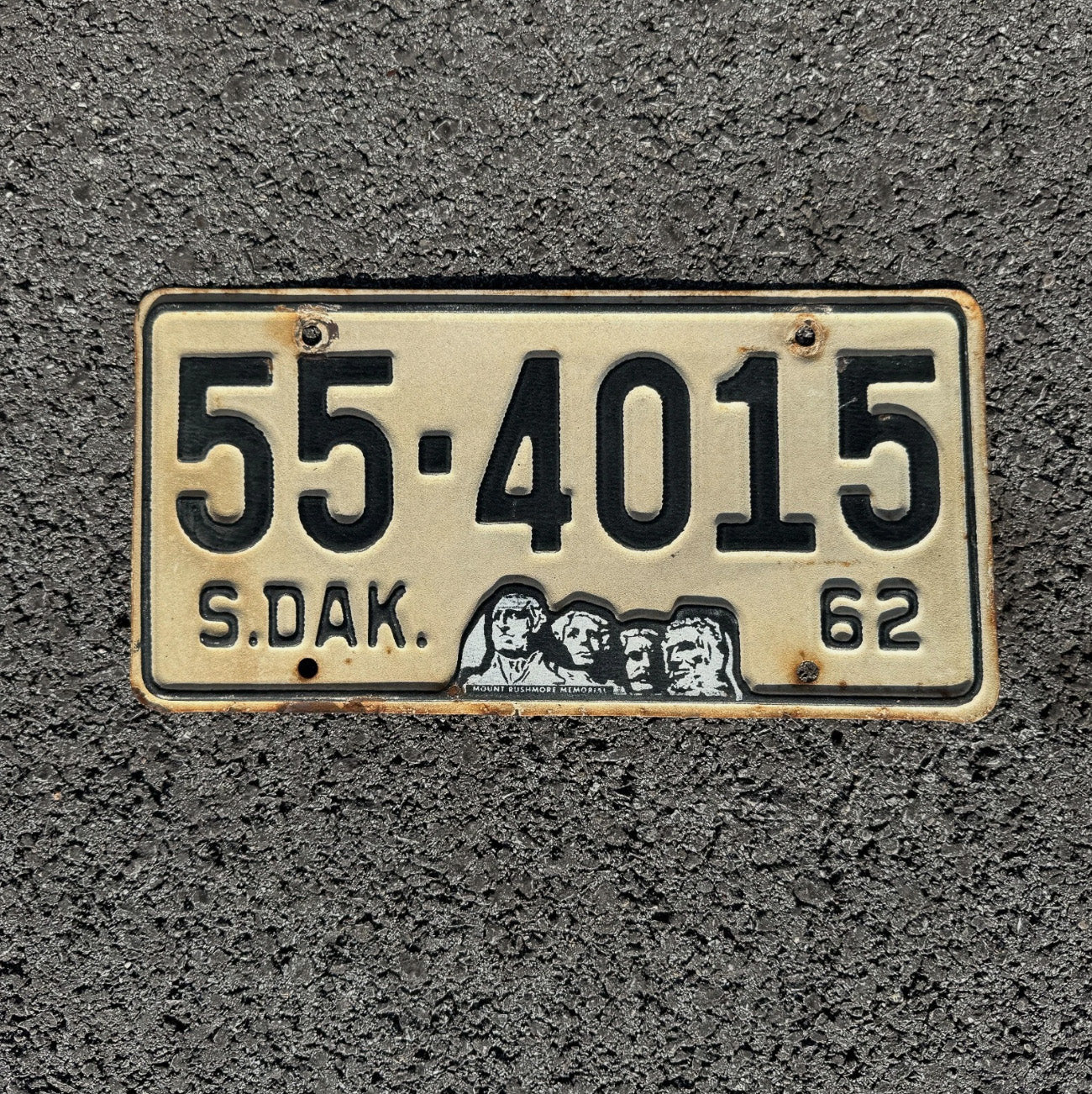 Photo of a 1962 South Dakota License Plate Auto Tag Garage Decor Vintage Roberts County 55 4015