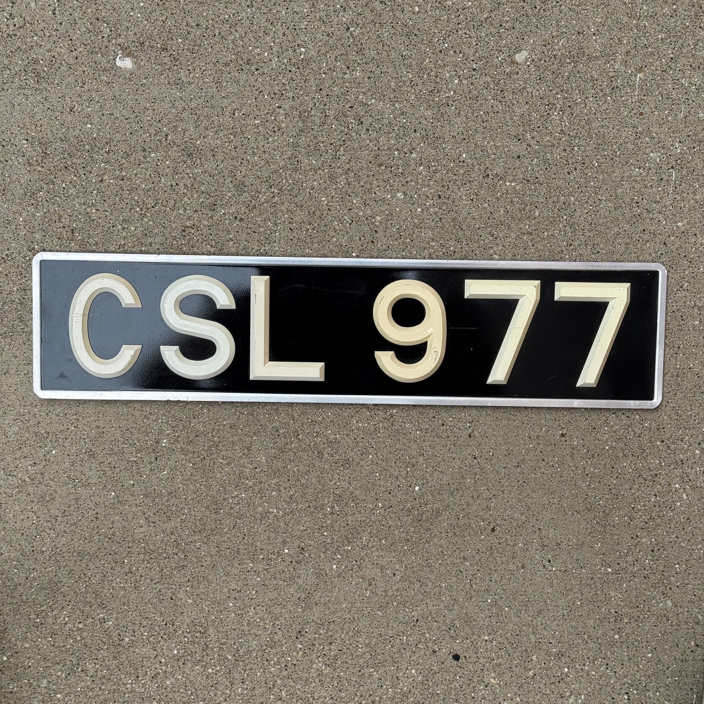 Photo of a 1963 1983 United Kingdom License Plate Auto Tag Garage Decor Vintage Clackmannanshire Scotland CSL 977