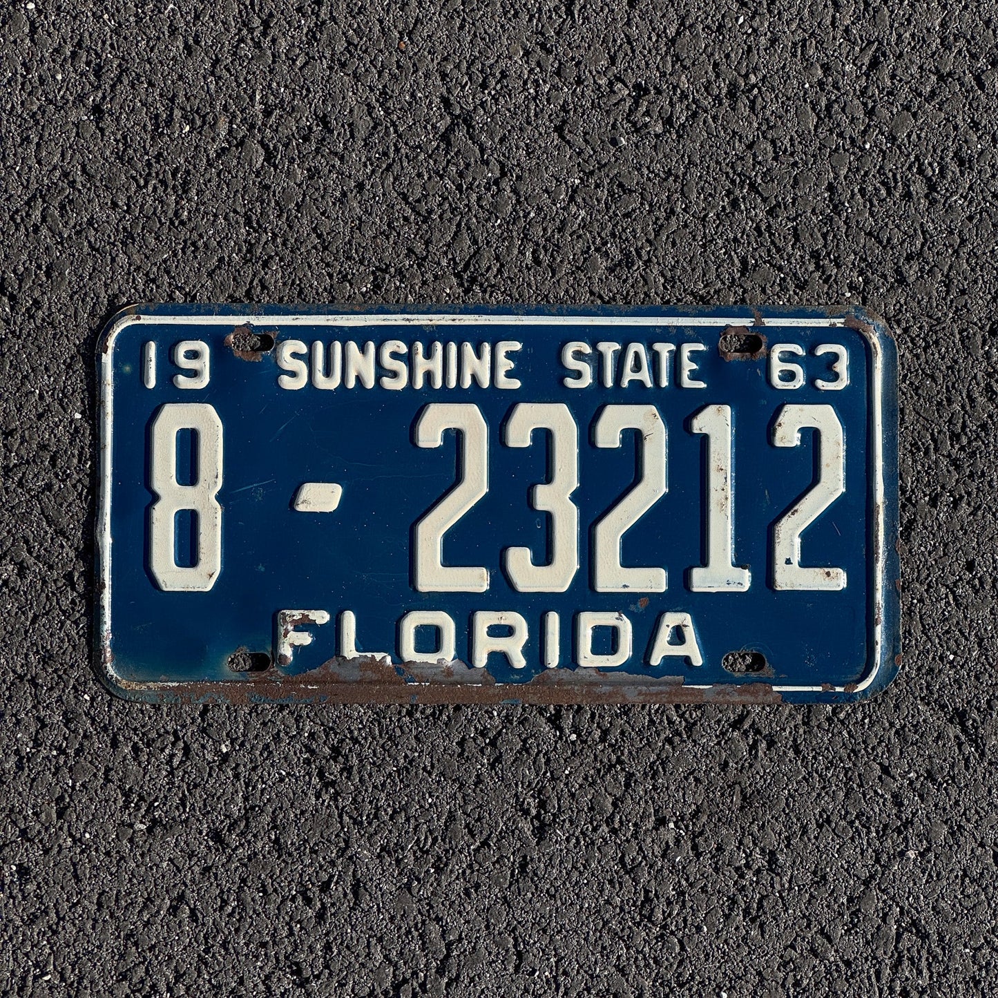 Photo of a 1963 Florida License Plate Auto Tag Garage Decor Vintage 8 23212