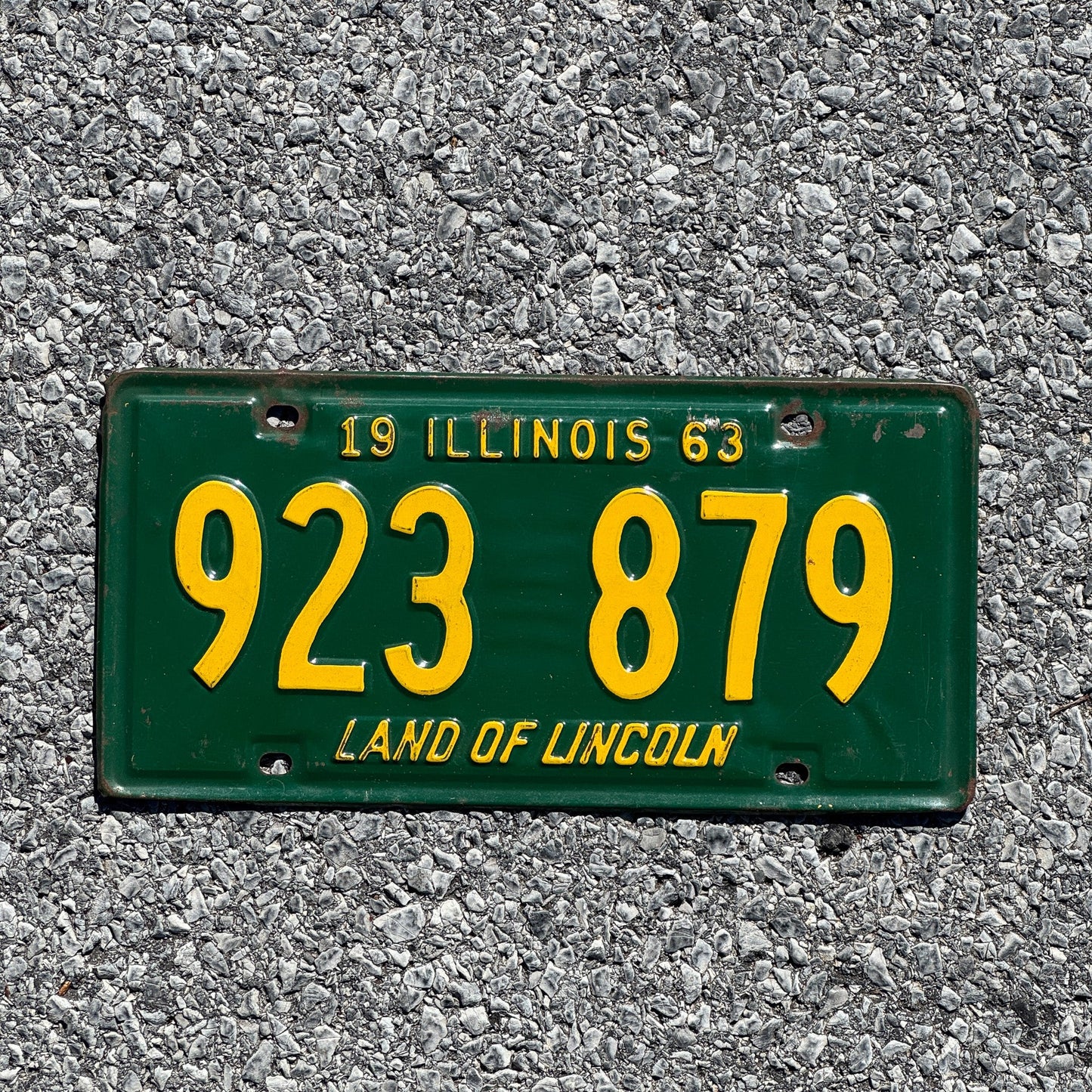 Photo of a 1963 Illinois License Plate Auto Tag Garage Decor Vintage 923879