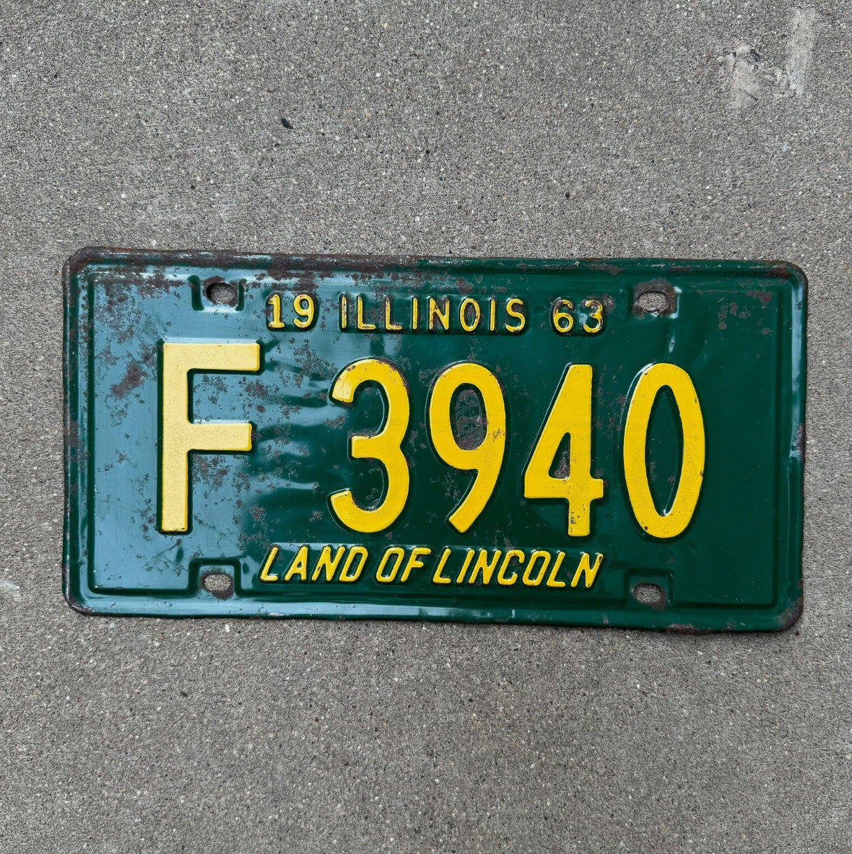 Photo of a 1963 Illinois TRUCK License Plate Auto Tag Garage Decor Vintage License Plate Auto Tag Garage Decor F 3940