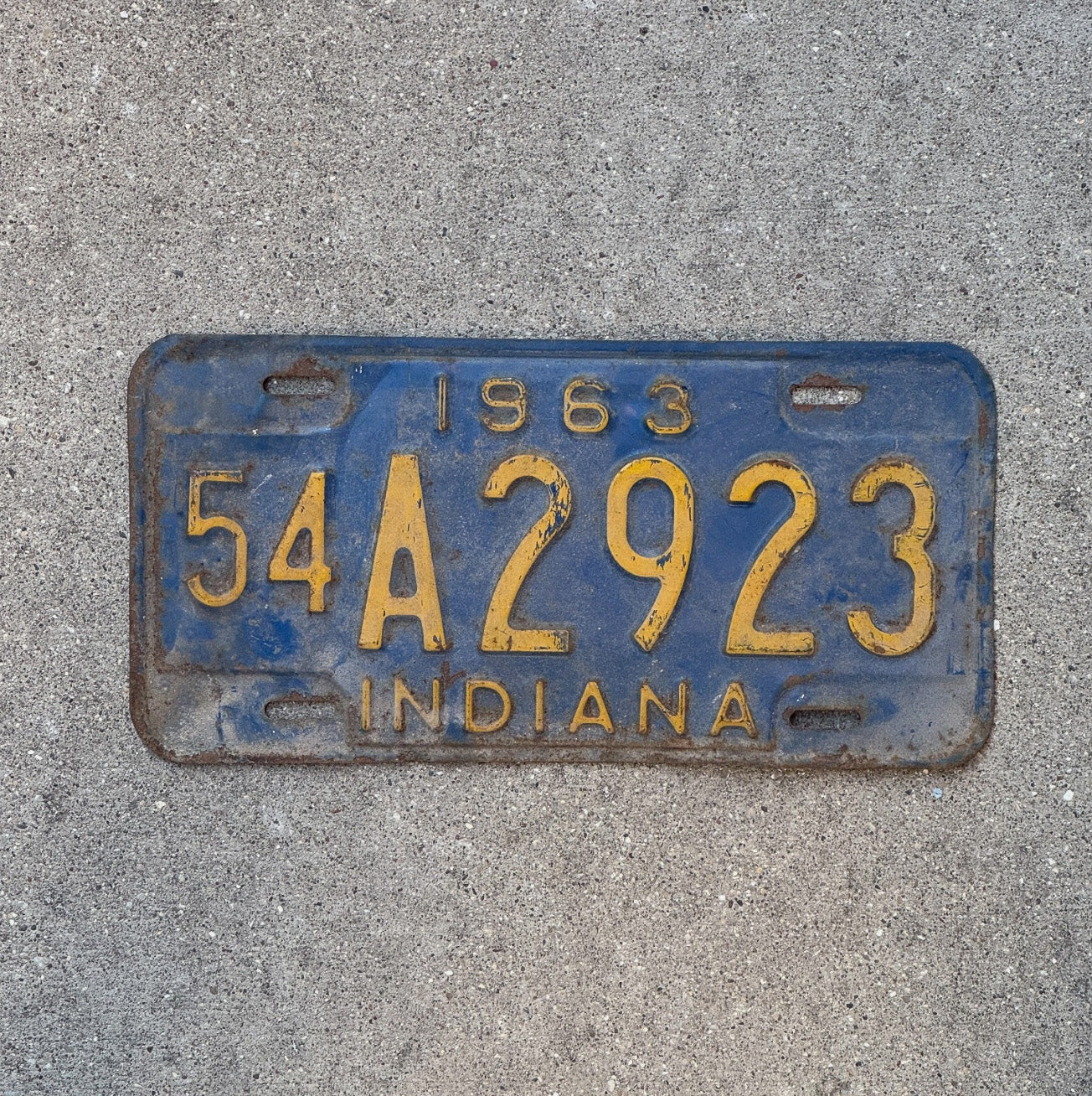 Photo of a 1963 Indiana License Plate Auto Tag Garage Decor 54 A 2923