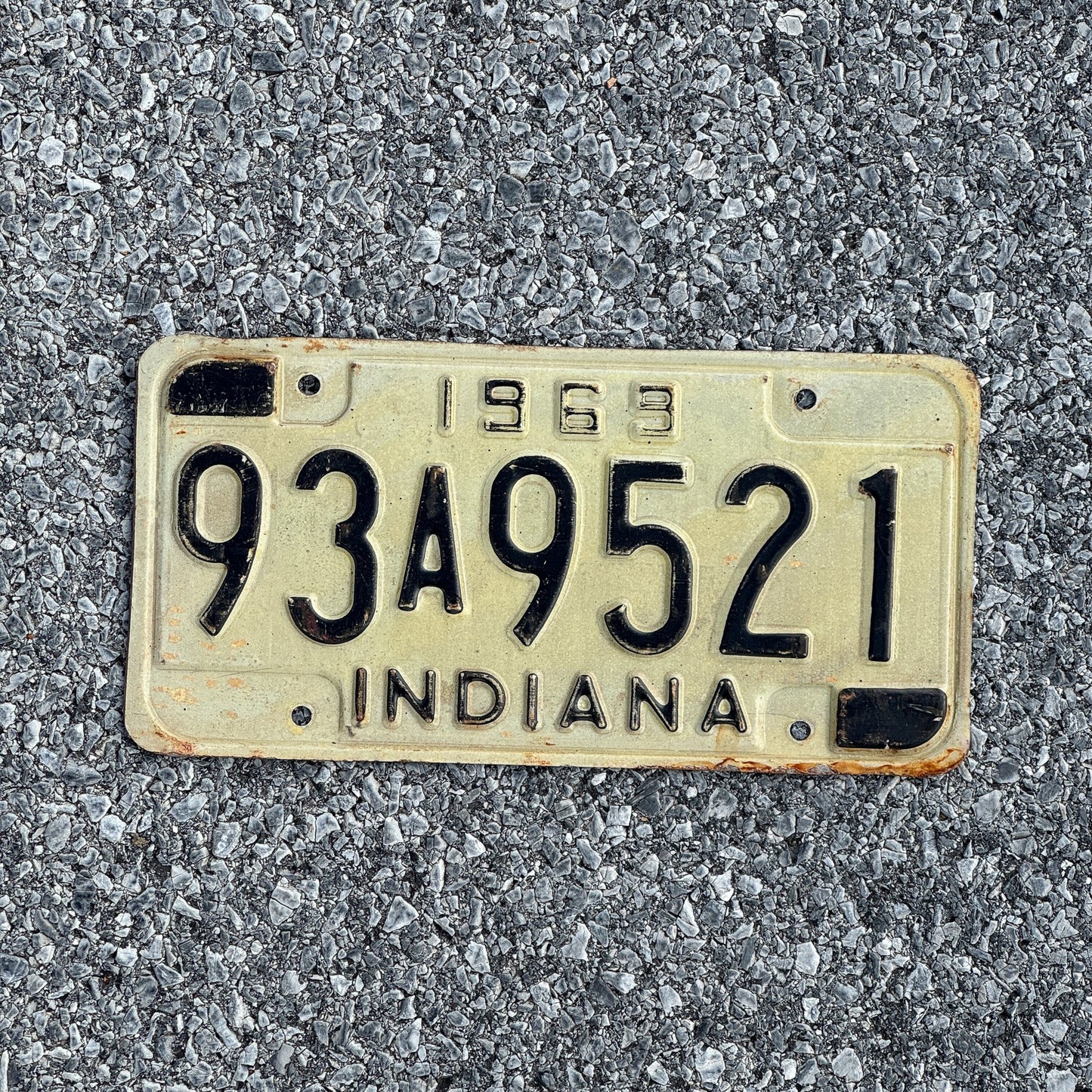 Photo of a 1963 Indiana License Plate Auto Tag Garage Decor Vintage 93A9521