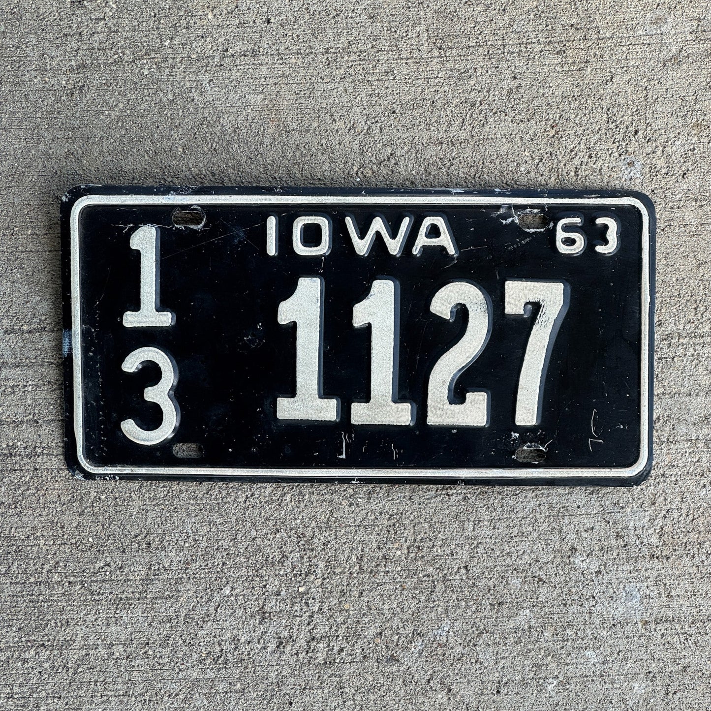 Photo of a 1963 Iowa License Plate Auto Tag Garage Decor Vintage 13 1127